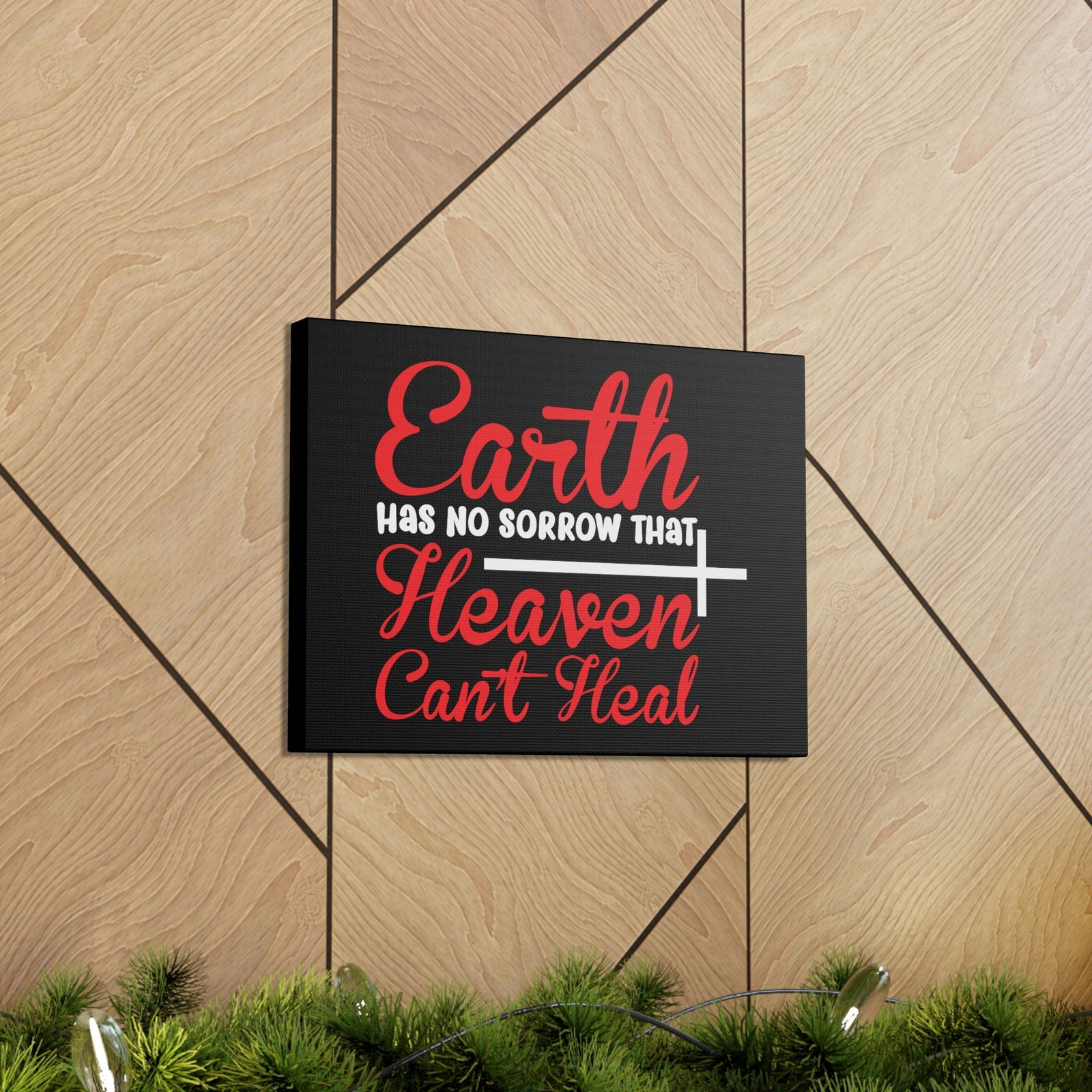 Scripture Walls Earth Has No Sorrows Isaiah 35:10 Red Christian Wall Art Bible Verse Print Ready to Hang Unframed-Express Your Love Gifts