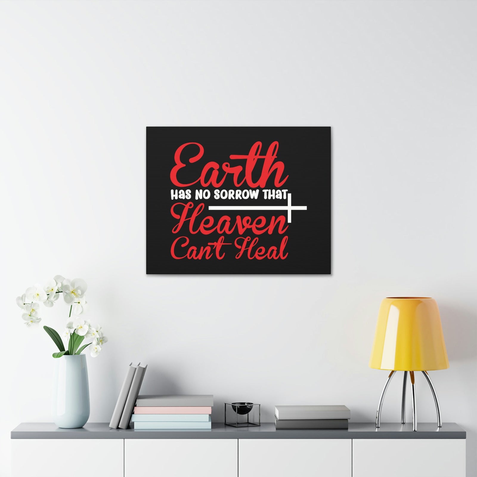 Scripture Walls Earth Has No Sorrows Isaiah 35:10 Red Christian Wall Art Bible Verse Print Ready to Hang Unframed-Express Your Love Gifts