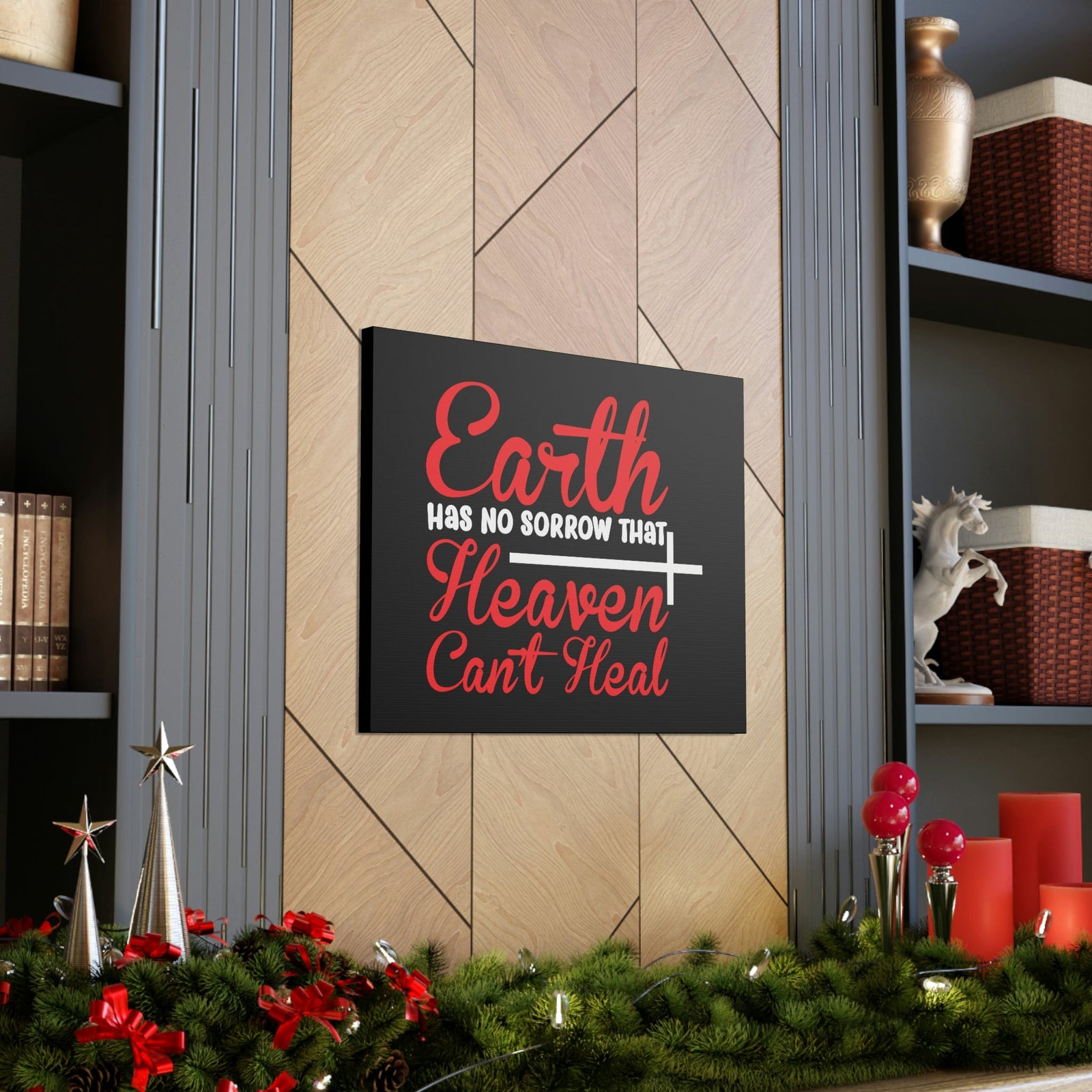 Scripture Walls Earth Has No Sorrows Isaiah 35:10 Red Christian Wall Art Bible Verse Print Ready to Hang Unframed-Express Your Love Gifts