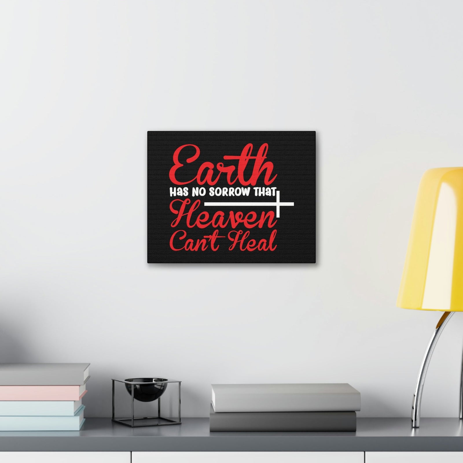 Scripture Walls Earth Has No Sorrows Isaiah 35:10 Red Christian Wall Art Bible Verse Print Ready to Hang Unframed-Express Your Love Gifts