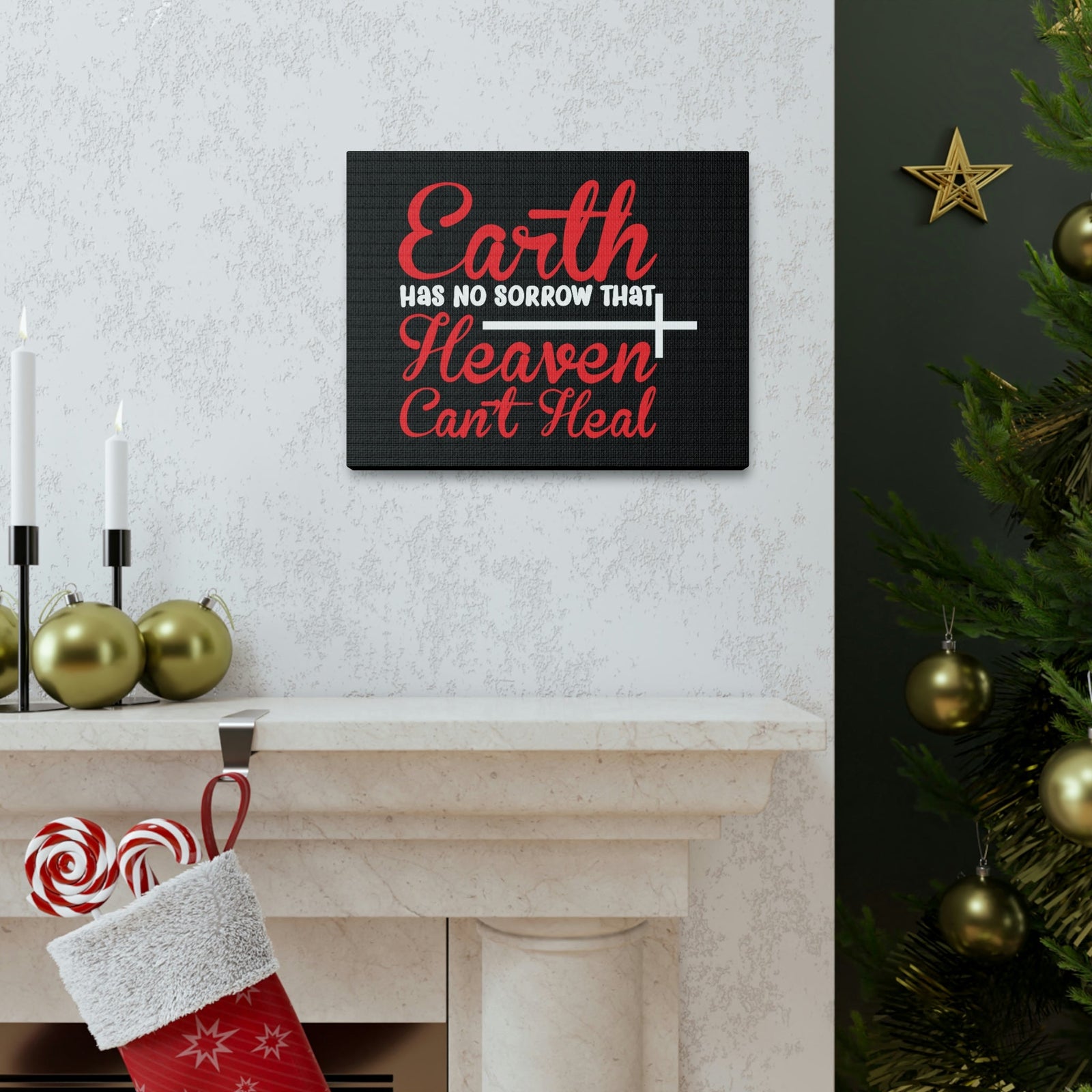 Scripture Walls Earth Has No Sorrows Isaiah 35:10 Red Christian Wall Art Bible Verse Print Ready to Hang Unframed-Express Your Love Gifts