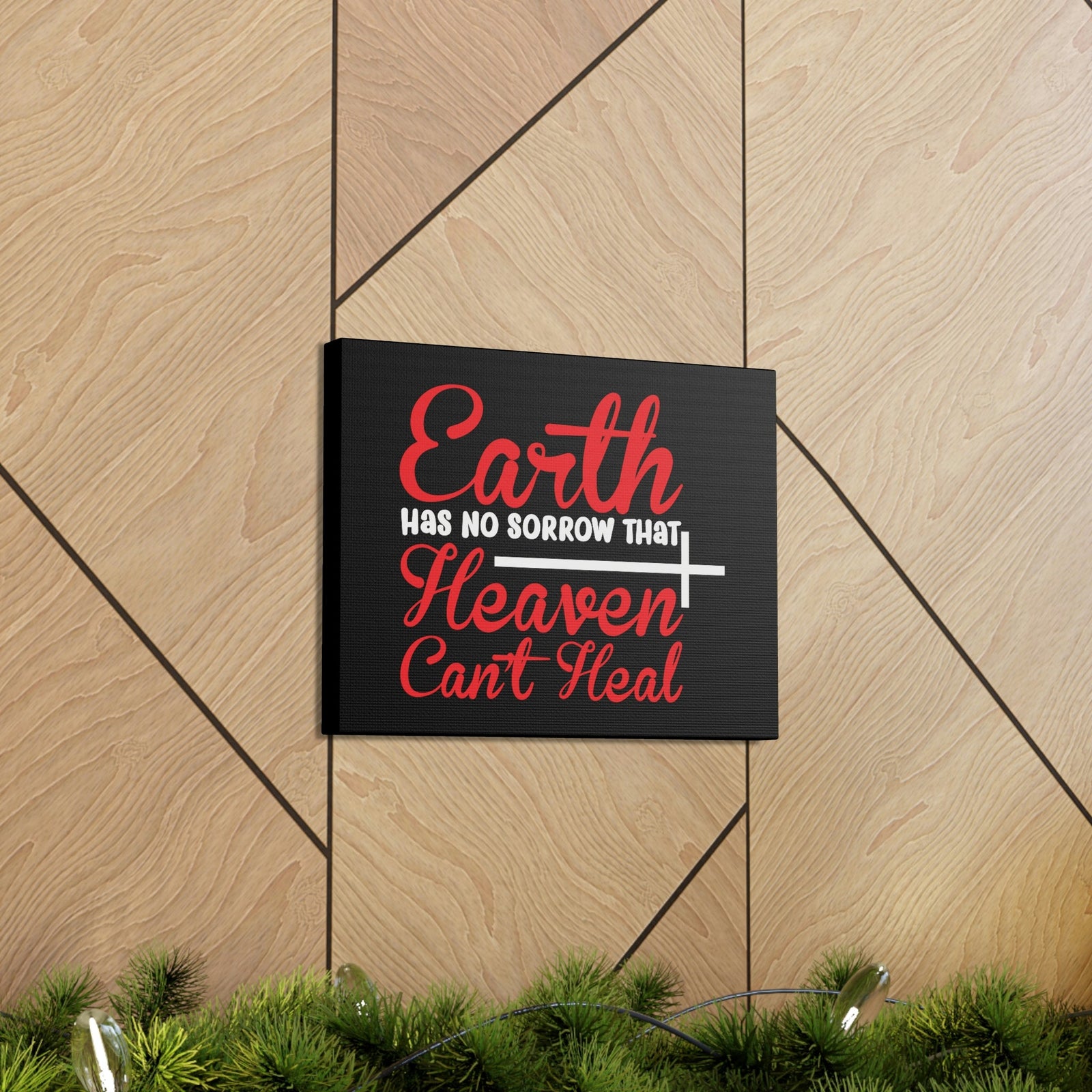 Scripture Walls Earth Has No Sorrows Isaiah 35:10 Red Christian Wall Art Bible Verse Print Ready to Hang Unframed-Express Your Love Gifts