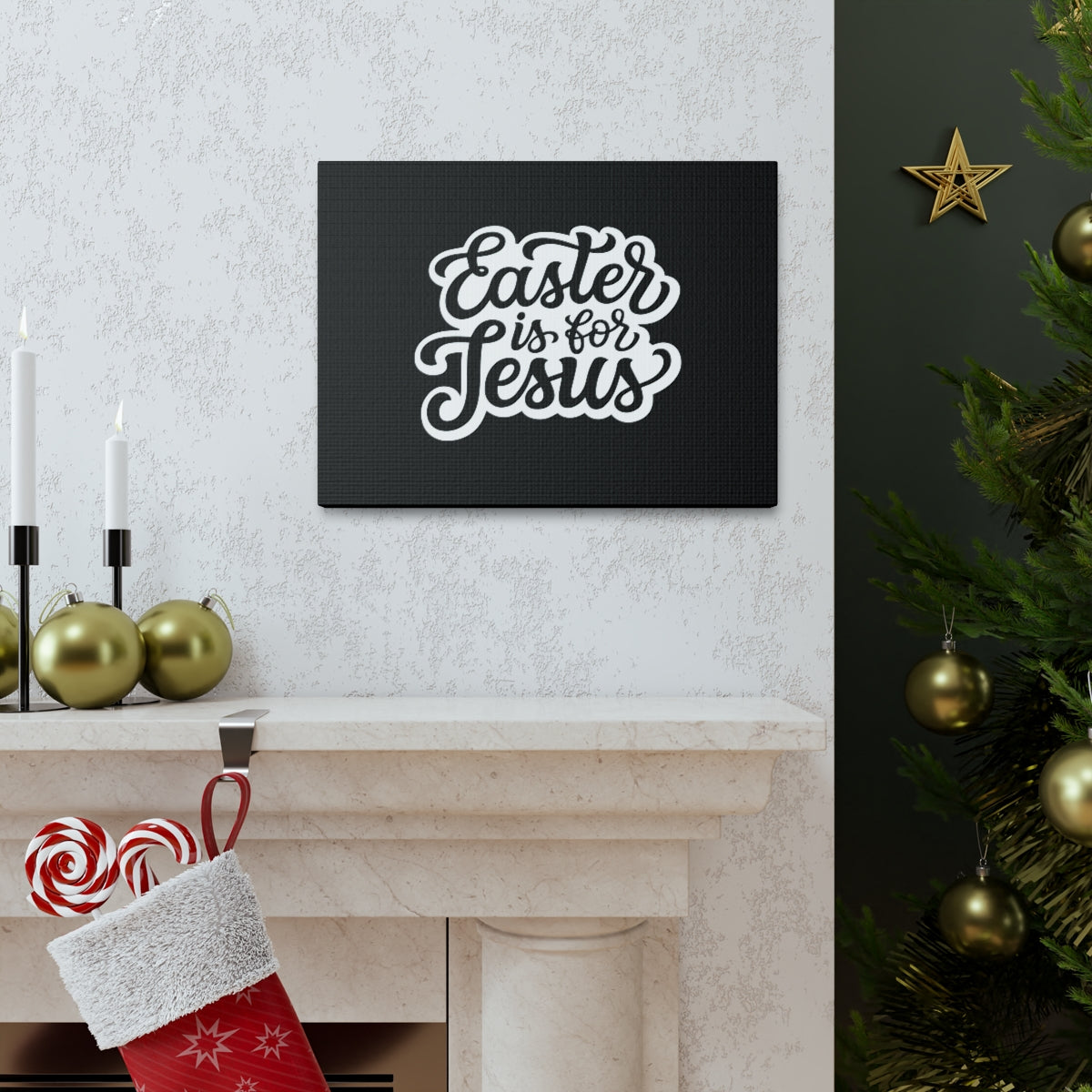 Scripture Walls Easter Is For Jesus 1 Peter 1:3 Black Christian Wall Art Bible Verse Print Ready to Hang Unframed-Express Your Love Gifts