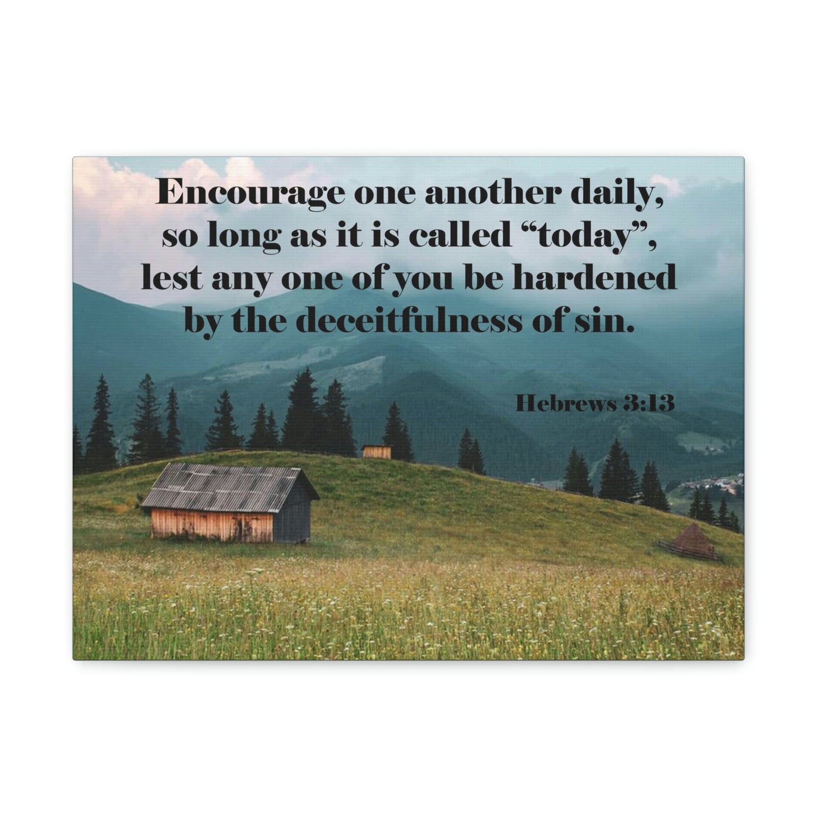 Scripture Walls Encourage Daily Hebrews 3:13 Christian Wall Art Bible Verse Print Ready to Hang Unframed-Express Your Love Gifts