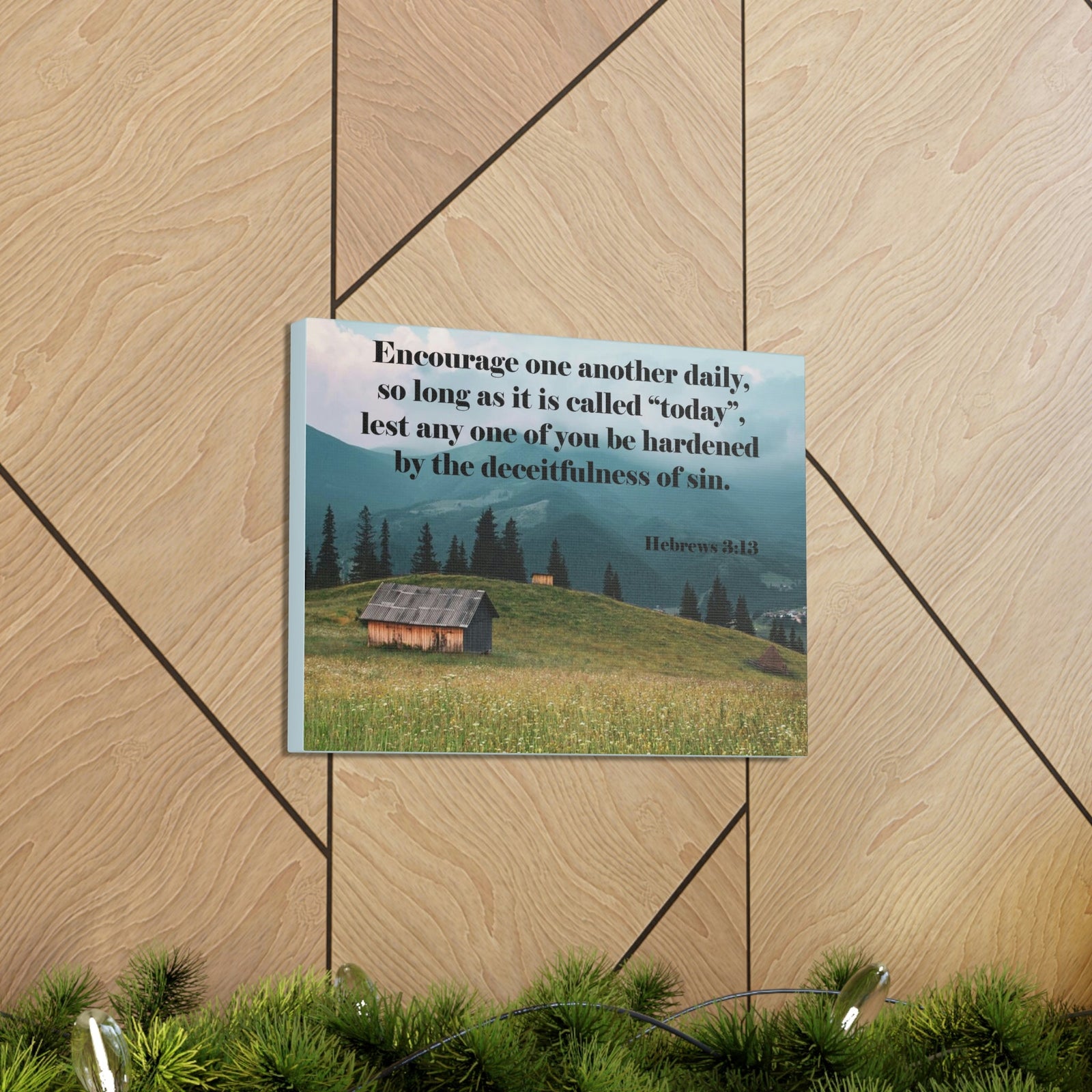 Scripture Walls Encourage Daily Hebrews 3:13 Christian Wall Art Bible Verse Print Ready to Hang Unframed-Express Your Love Gifts