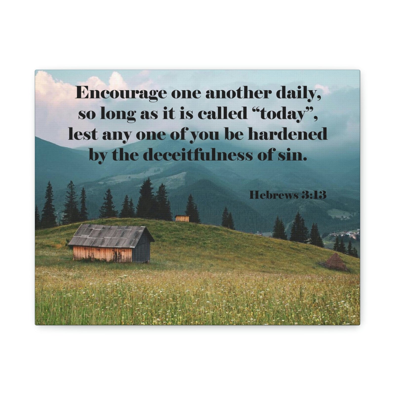 Scripture Walls Encourage Daily Hebrews 3:13 Christian Wall Art Bible Verse Print Ready to Hang Unframed-Express Your Love Gifts