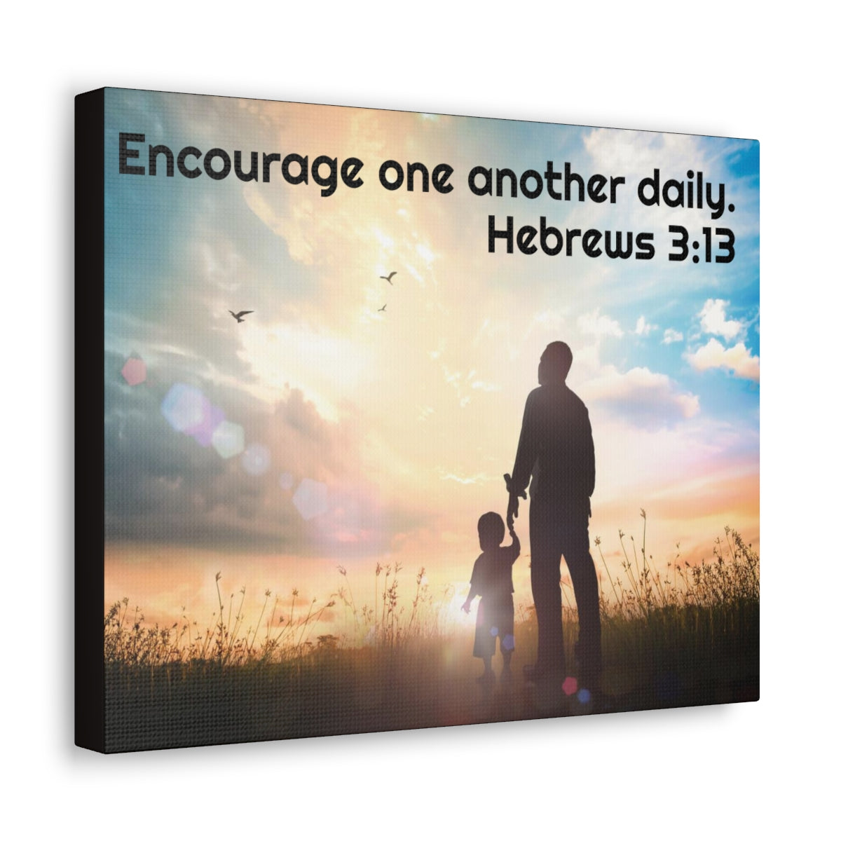 Scripture Walls Encourage One Another Daily Hebrews 3:13 Bible Verse Canvas Christian Wall Art Ready to Hang Unframed-Express Your Love Gifts