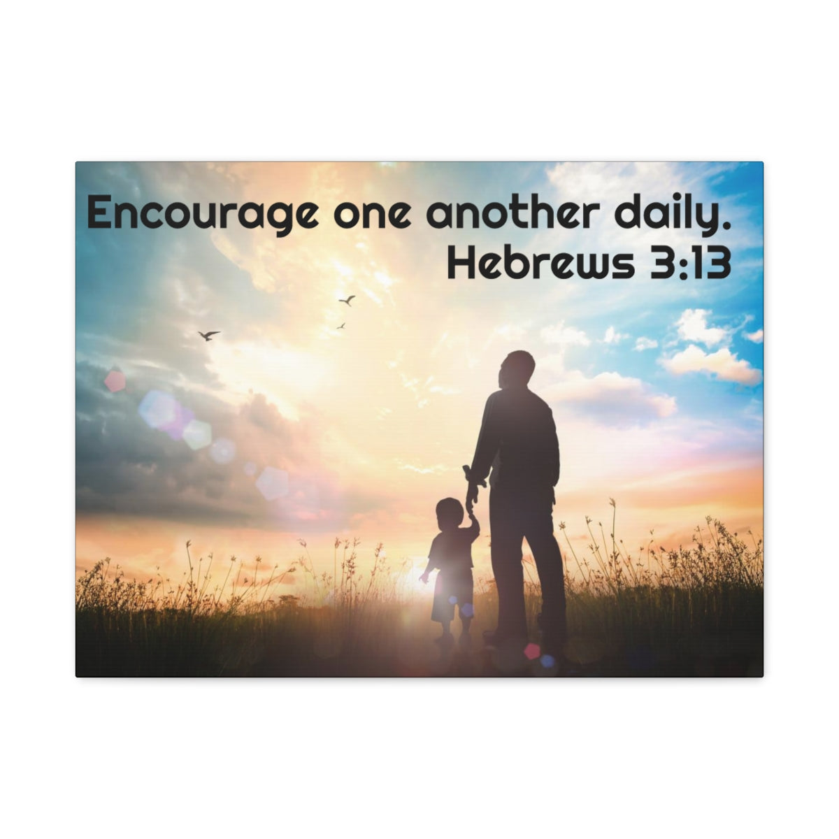 Scripture Walls Encourage One Another Daily Hebrews 3:13 Bible Verse Canvas Christian Wall Art Ready to Hang Unframed-Express Your Love Gifts