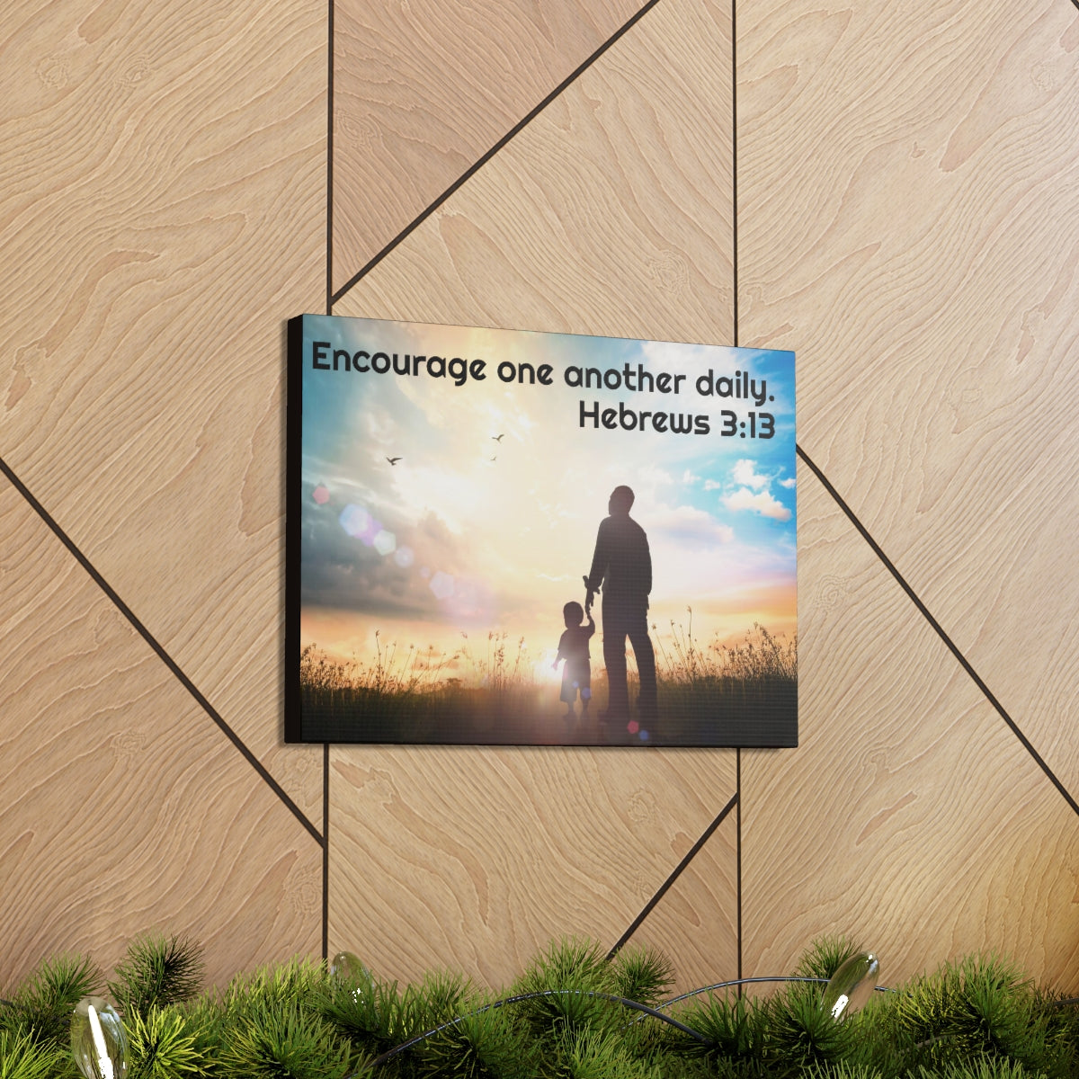 Scripture Walls Encourage One Another Daily Hebrews 3:13 Bible Verse Canvas Christian Wall Art Ready to Hang Unframed-Express Your Love Gifts