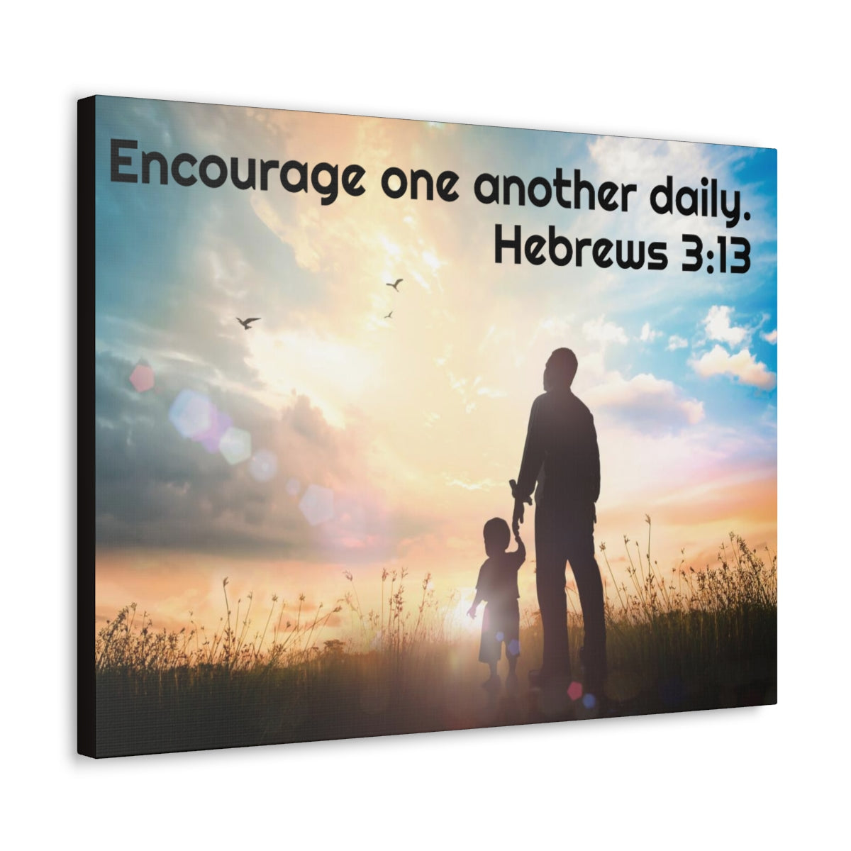 Scripture Walls Encourage One Another Daily Hebrews 3:13 Bible Verse Canvas Christian Wall Art Ready to Hang Unframed-Express Your Love Gifts