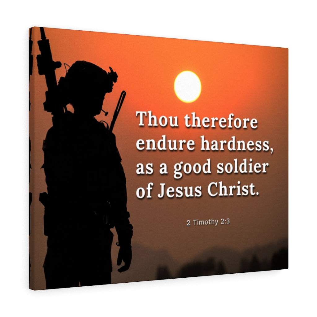 Scripture Walls Endure Hardness 2 Timothy 2:3 Bible Verse Canvas Christian Wall Art Ready to Hang Unframed-Express Your Love Gifts
