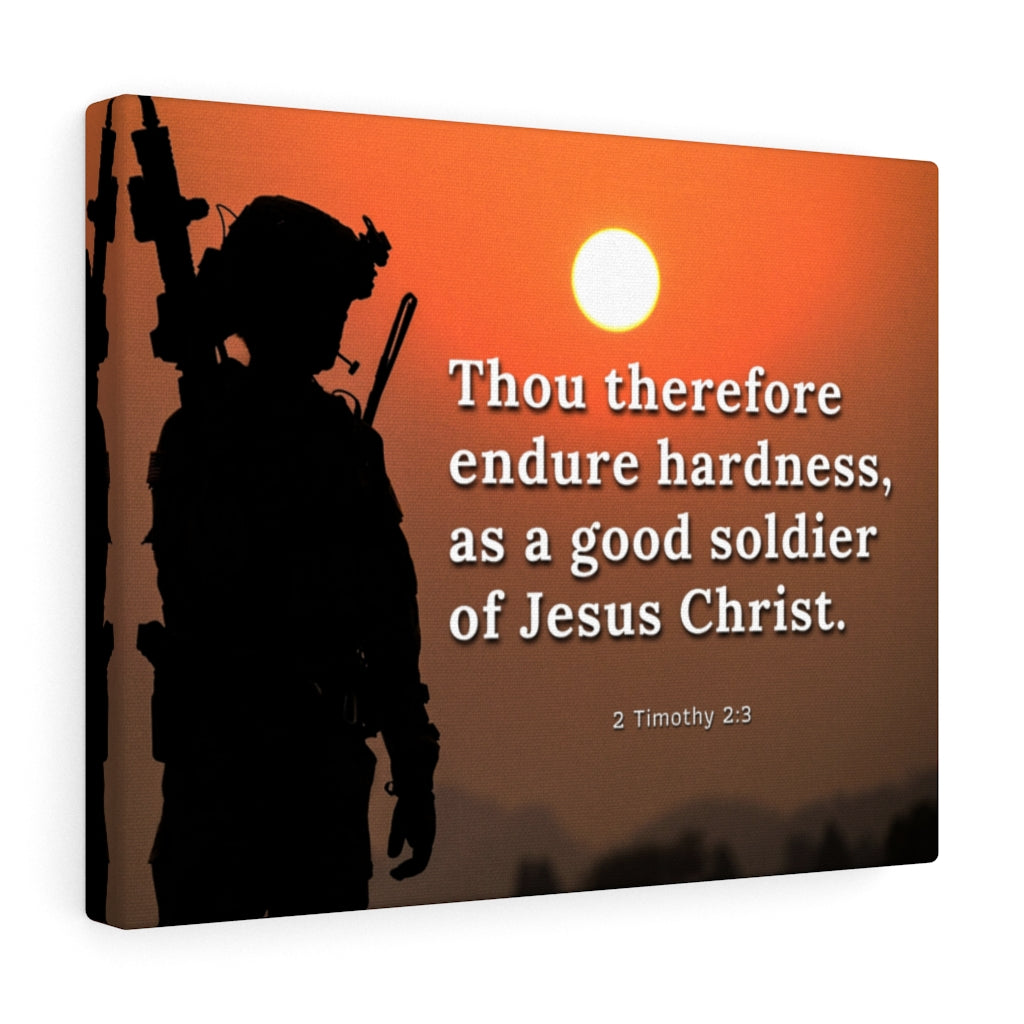 Scripture Walls Endure Hardness 2 Timothy 2:3 Bible Verse Canvas Christian Wall Art Ready to Hang Unframed-Express Your Love Gifts