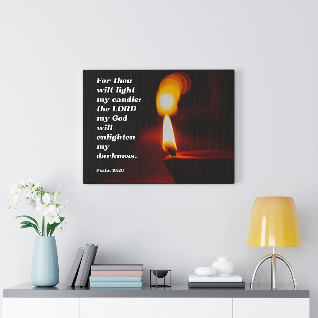 Scripture Walls Enlighten My Darkness Psalms 18:28 Bible Verse Canvas Christian Wall Art Ready to Hang Unframed-Express Your Love Gifts