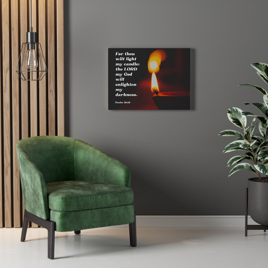 Scripture Walls Enlighten My Darkness Psalms 18:28 Bible Verse Canvas Christian Wall Art Ready to Hang Unframed-Express Your Love Gifts