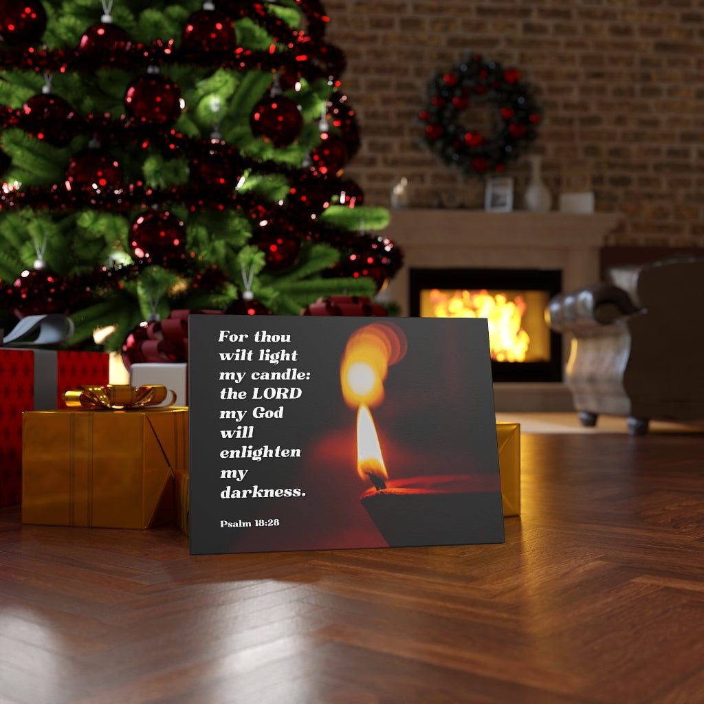 Scripture Walls Enlighten My Darkness Psalms 18:28 Bible Verse Canvas Christian Wall Art Ready to Hang Unframed-Express Your Love Gifts