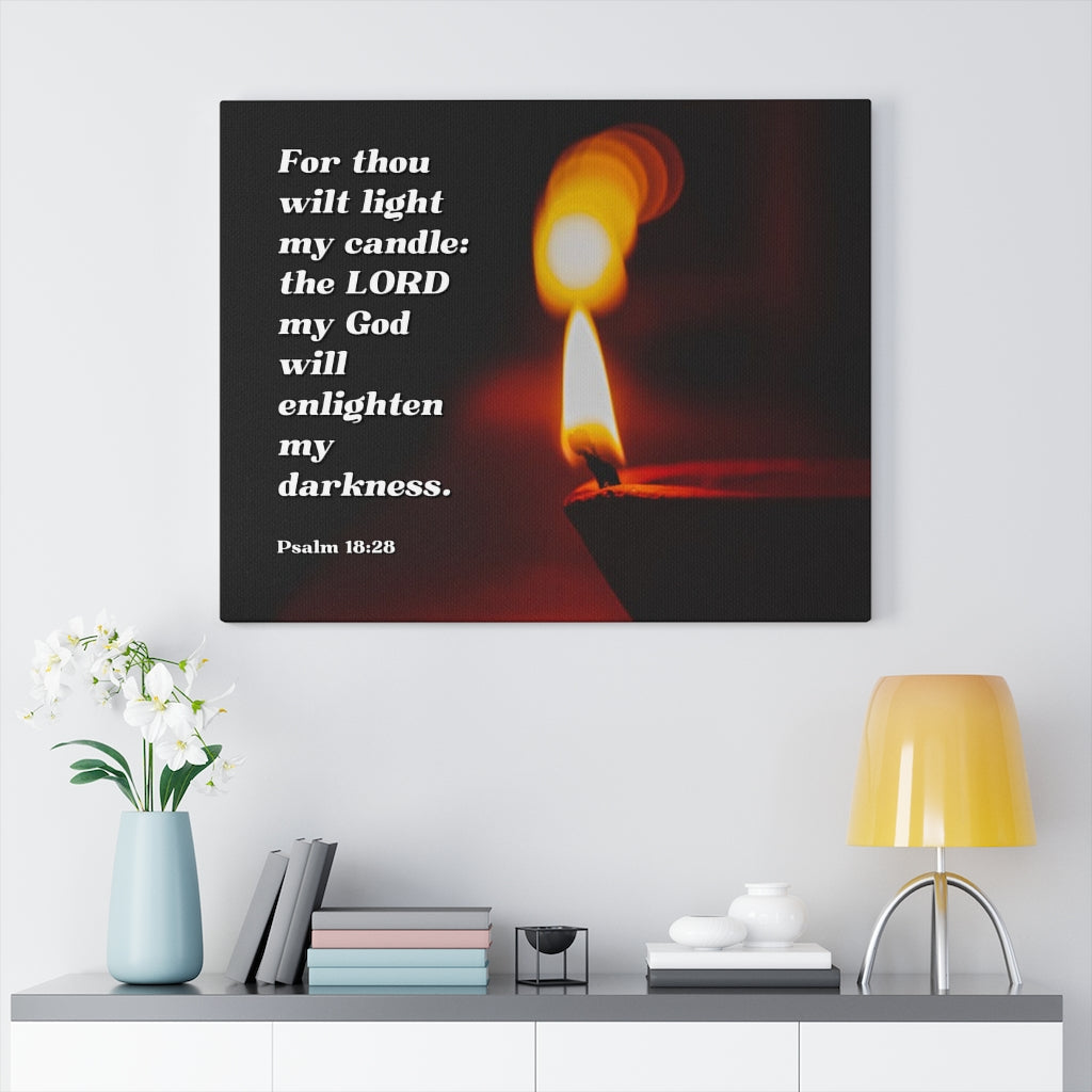 Scripture Walls Enlighten My Darkness Psalms 18:28 Bible Verse Canvas Christian Wall Art Ready to Hang Unframed-Express Your Love Gifts