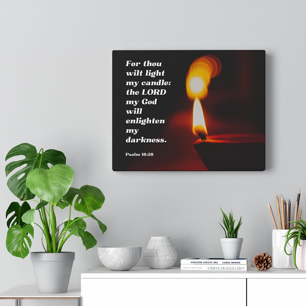 Scripture Walls Enlighten My Darkness Psalms 18:28 Bible Verse Canvas Christian Wall Art Ready to Hang Unframed-Express Your Love Gifts