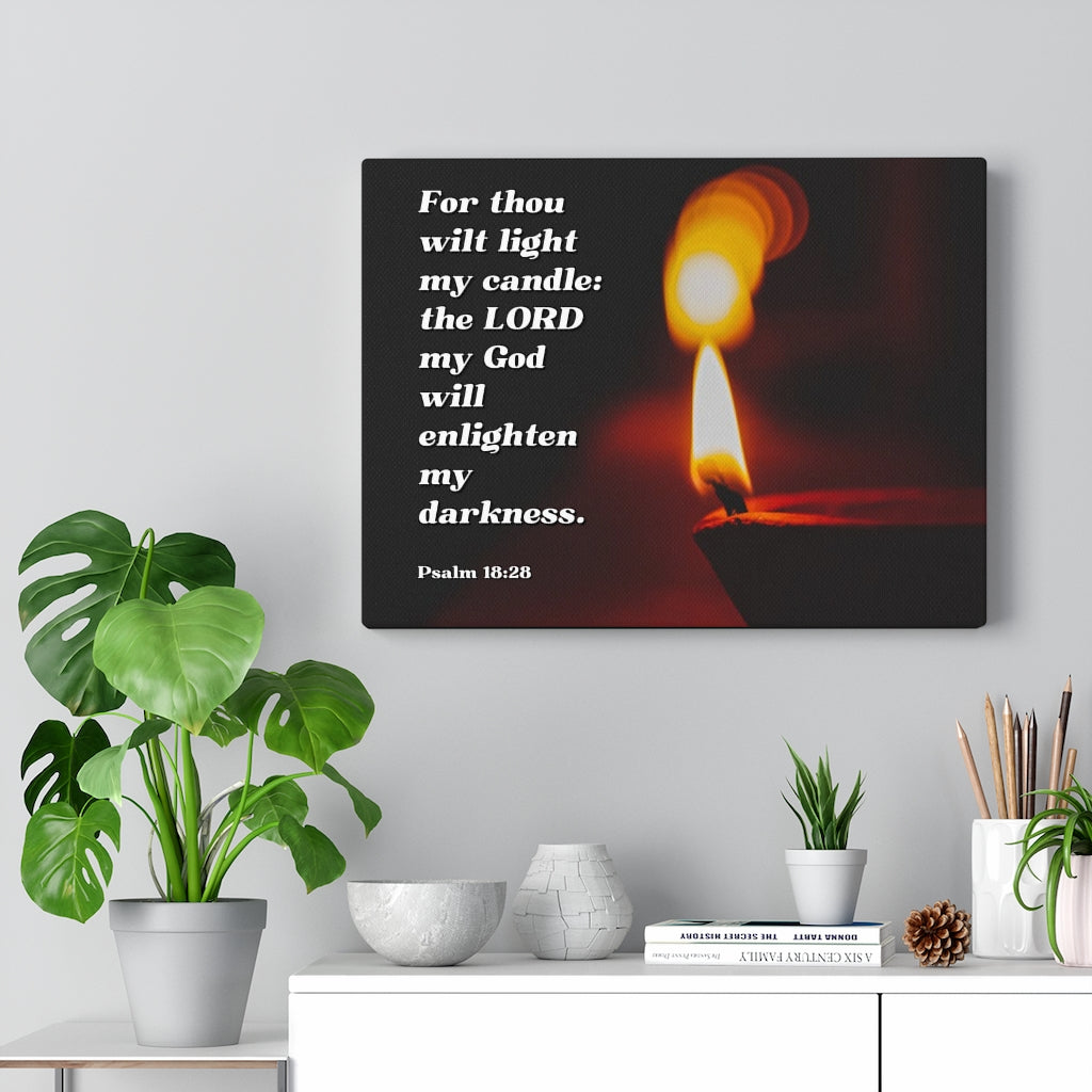 Scripture Walls Enlighten My Darkness Psalms 18:28 Bible Verse Canvas Christian Wall Art Ready to Hang Unframed-Express Your Love Gifts