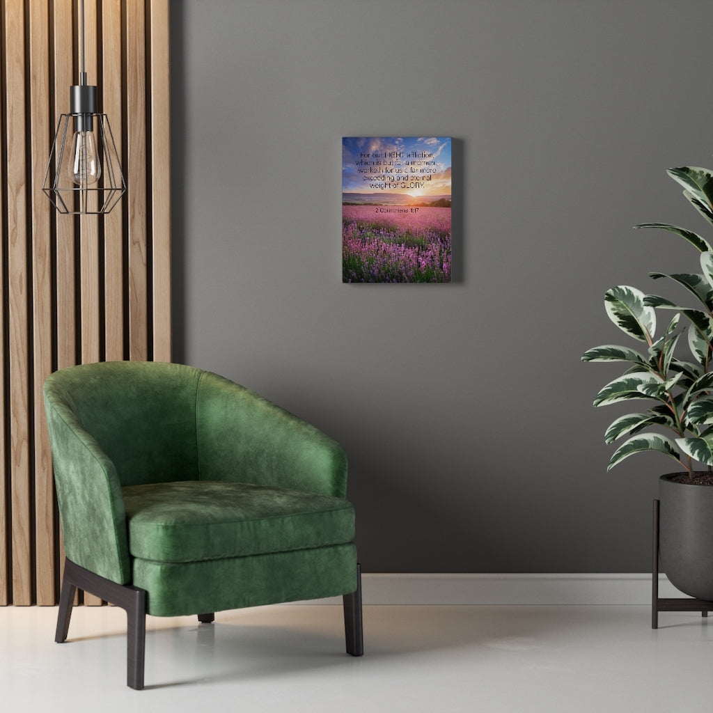 Scripture Walls Eternal Glory 2 Corinthians 4:17 Bible Verse Canvas Christian Wall Art Ready to Hang Unframed-Express Your Love Gifts