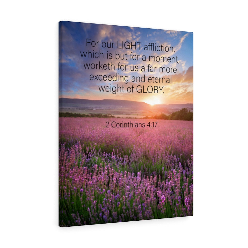 Scripture Walls Eternal Glory 2 Corinthians 4:17 Bible Verse Canvas Christian Wall Art Ready to Hang Unframed-Express Your Love Gifts