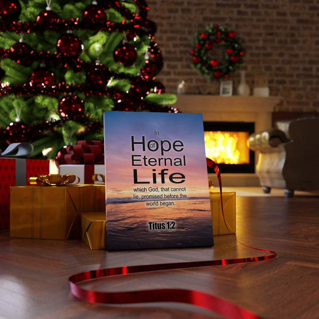 Scripture Walls Eternal Life Titus 1:2 Bible Verse Canvas Christian Wall Art Ready to Hang Unframed-Express Your Love Gifts