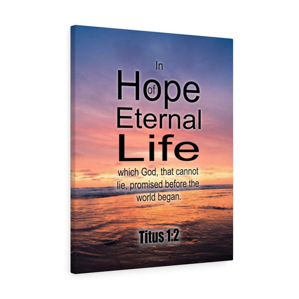Scripture Walls Eternal Life Titus 1:2 Bible Verse Canvas Christian Wall Art Ready to Hang Unframed-Express Your Love Gifts