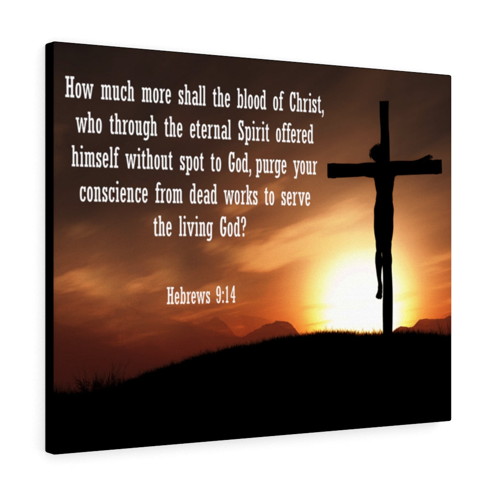 Scripture Walls Eternal Spirit Hebrews 9:14 Bible Verse Canvas Christian Wall Art Ready to Hang Unframed-Express Your Love Gifts