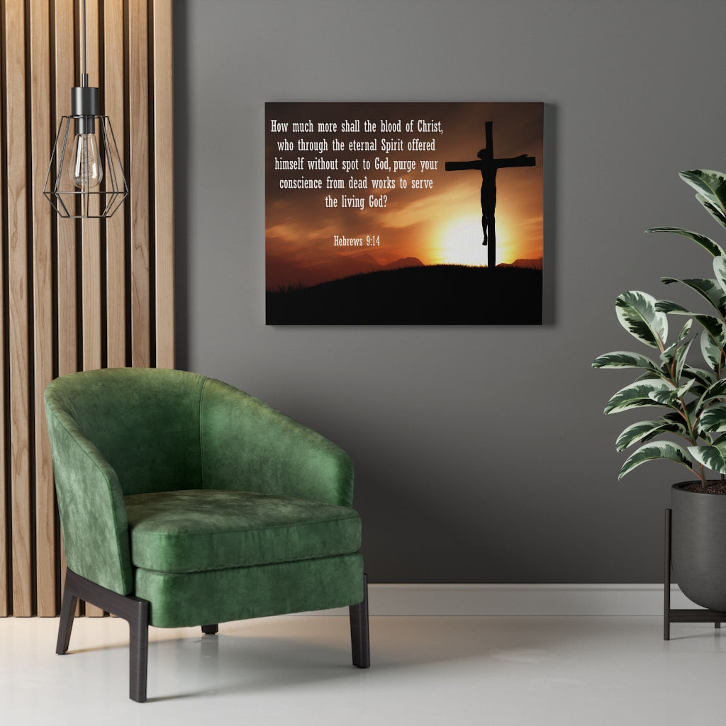 Scripture Walls Eternal Spirit Hebrews 9:14 Bible Verse Canvas Christian Wall Art Ready to Hang Unframed-Express Your Love Gifts