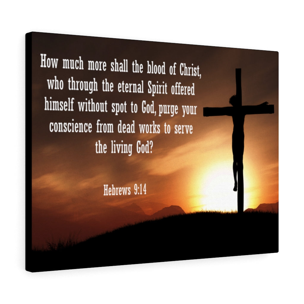 Scripture Walls Eternal Spirit Hebrews 9:14 Bible Verse Canvas Christian Wall Art Ready to Hang Unframed-Express Your Love Gifts
