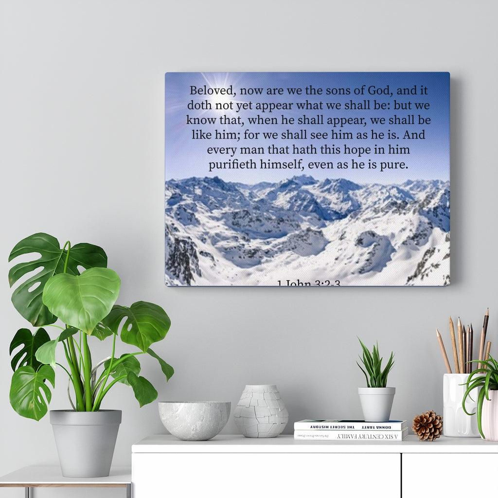 Scripture Walls Even As He is Pure 1 John 3:2-3 Bible Verse Canvas Christian Wall Art Ready to Hang Unframed-Express Your Love Gifts