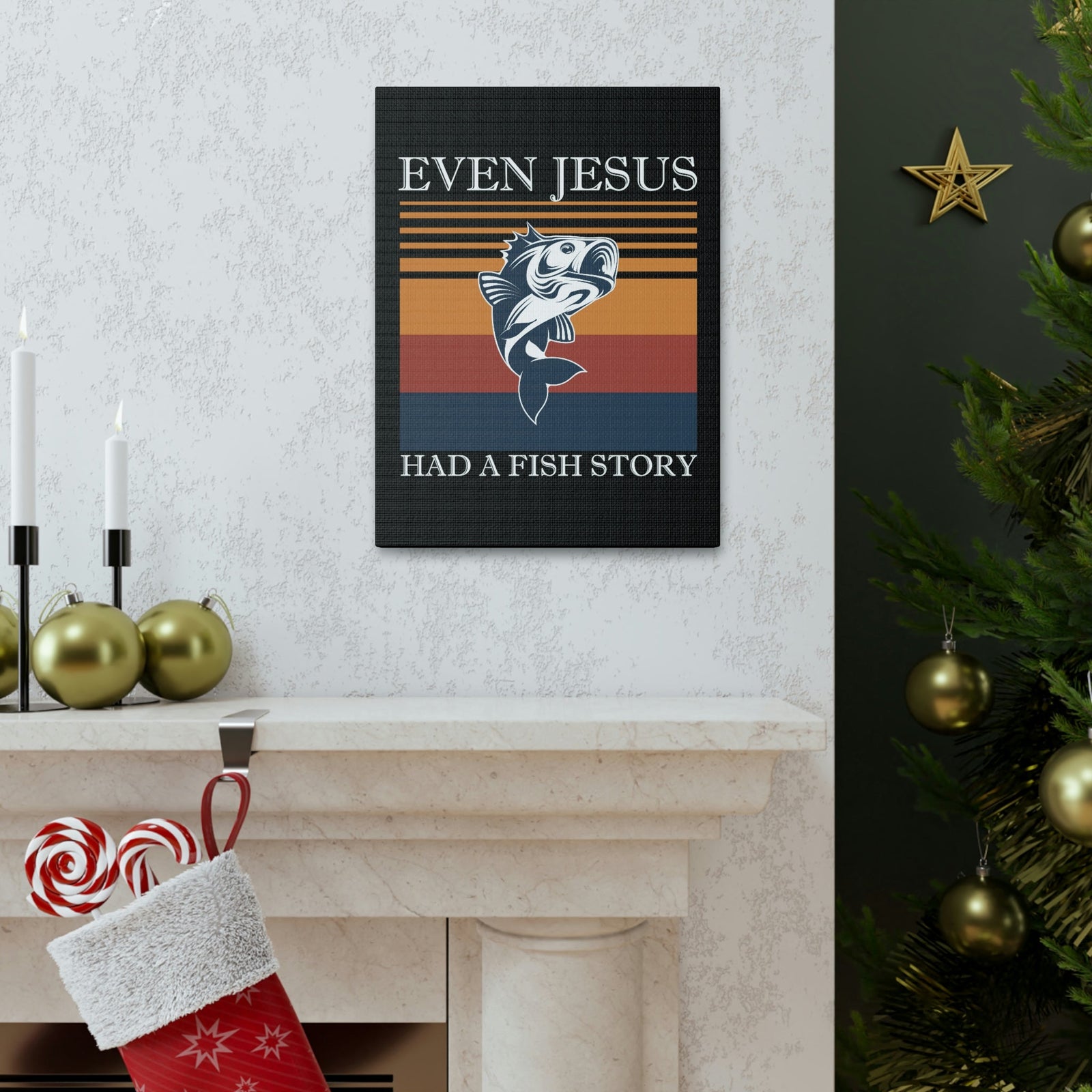 Scripture Walls Even Jesus Had A Fish John 21:11 Story Christian Wall Art Bible Verse Print Ready to Hang Unframed-Express Your Love Gifts