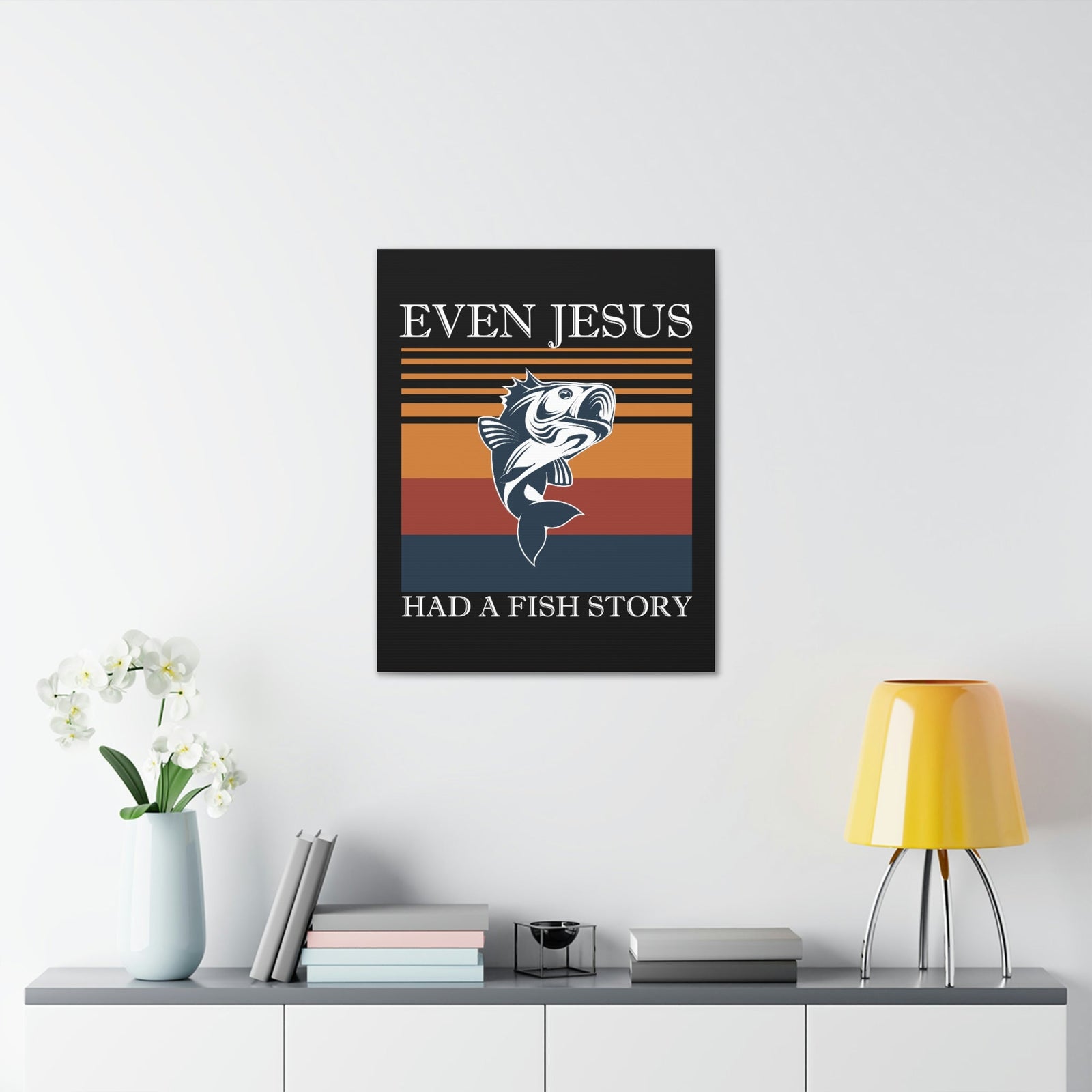 Scripture Walls Even Jesus Had A Fish John 21:11 Story Christian Wall Art Bible Verse Print Ready to Hang Unframed-Express Your Love Gifts