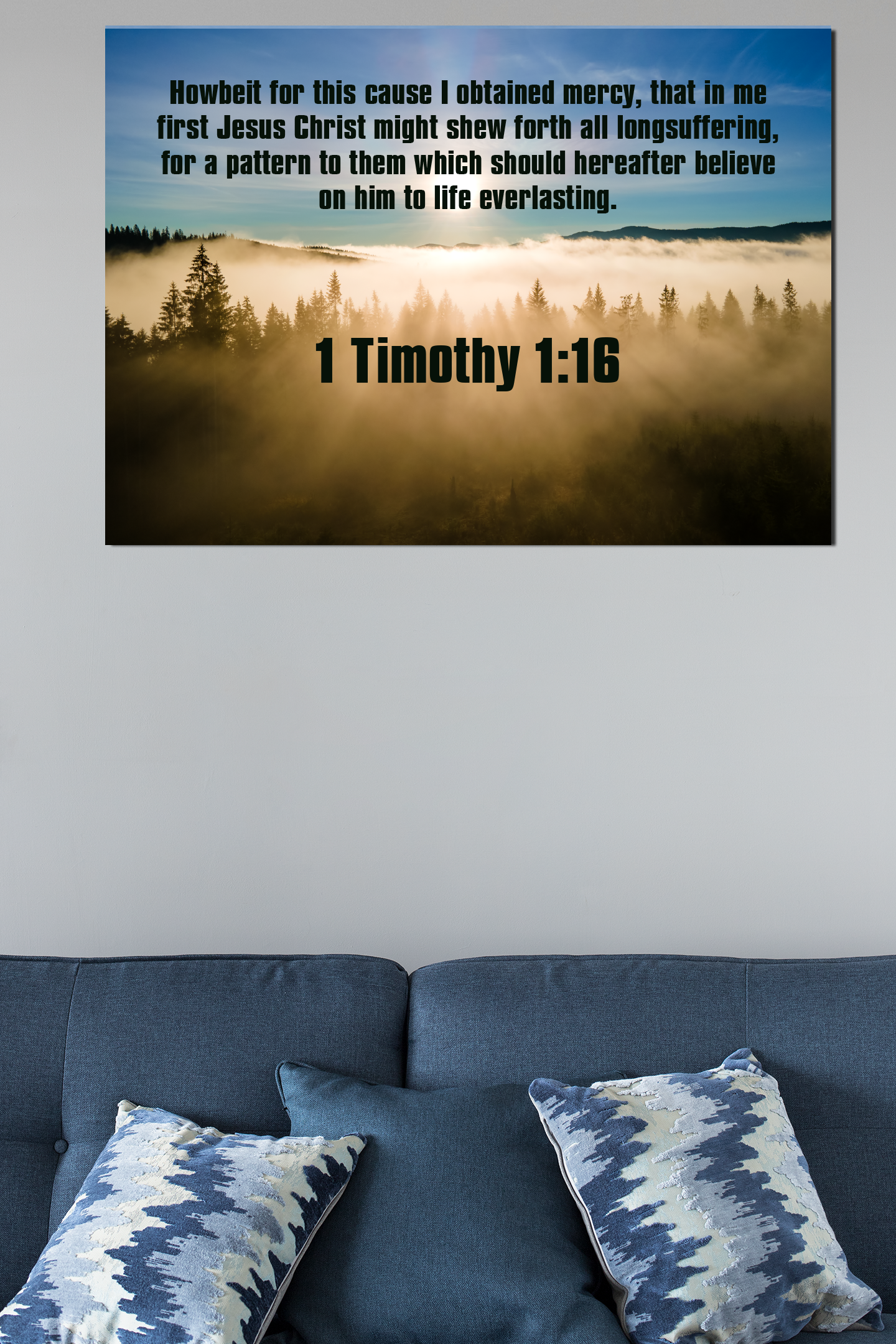 Scripture Walls Everalsting Life 1 Timothy 1:16 Christian Home Decor Bible Art Unframed-Express Your Love Gifts