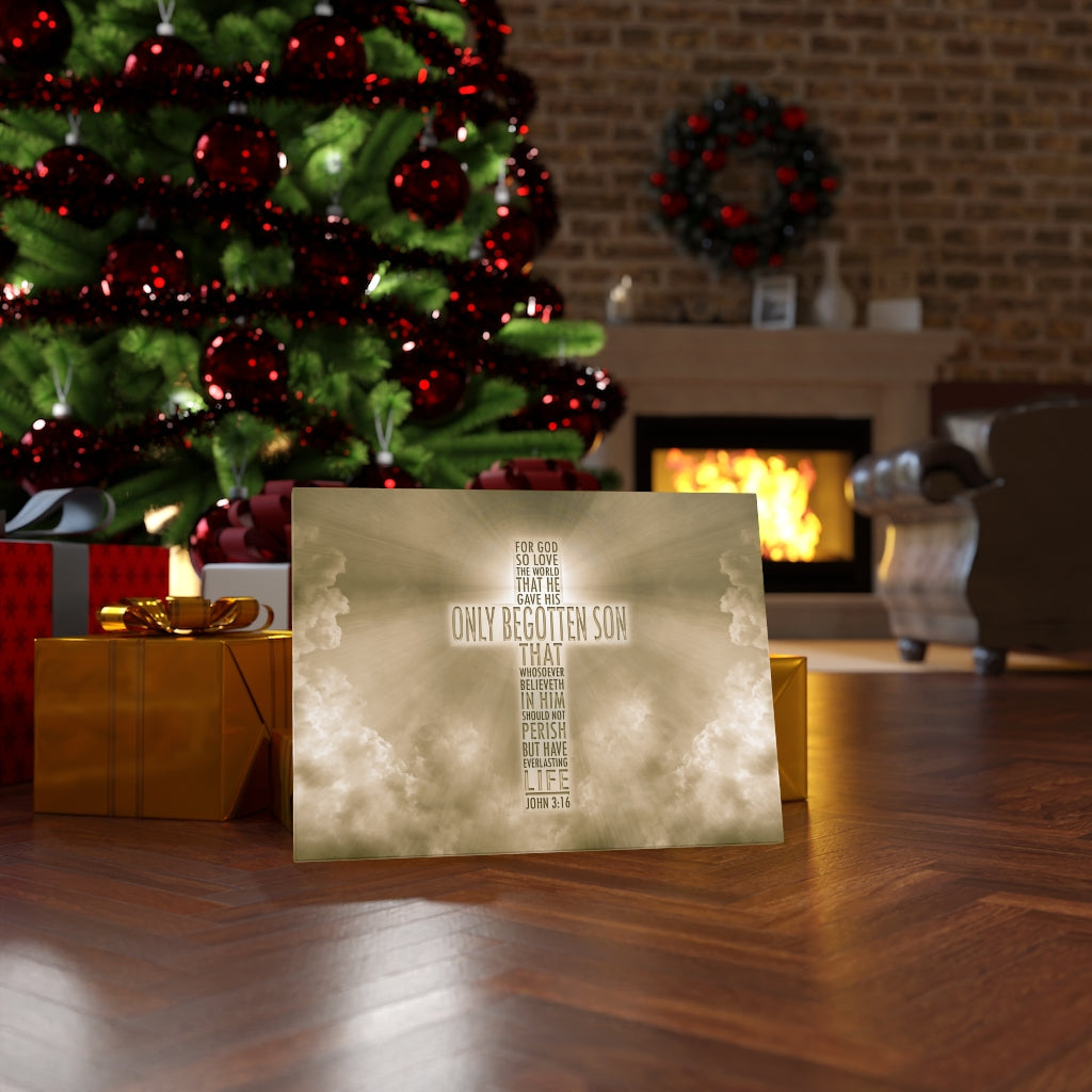 Scripture Walls Everlasting Life John 3:16 Sun Bible Verse Canvas Christian Wall Art Ready to Hang Unframed-Express Your Love Gifts