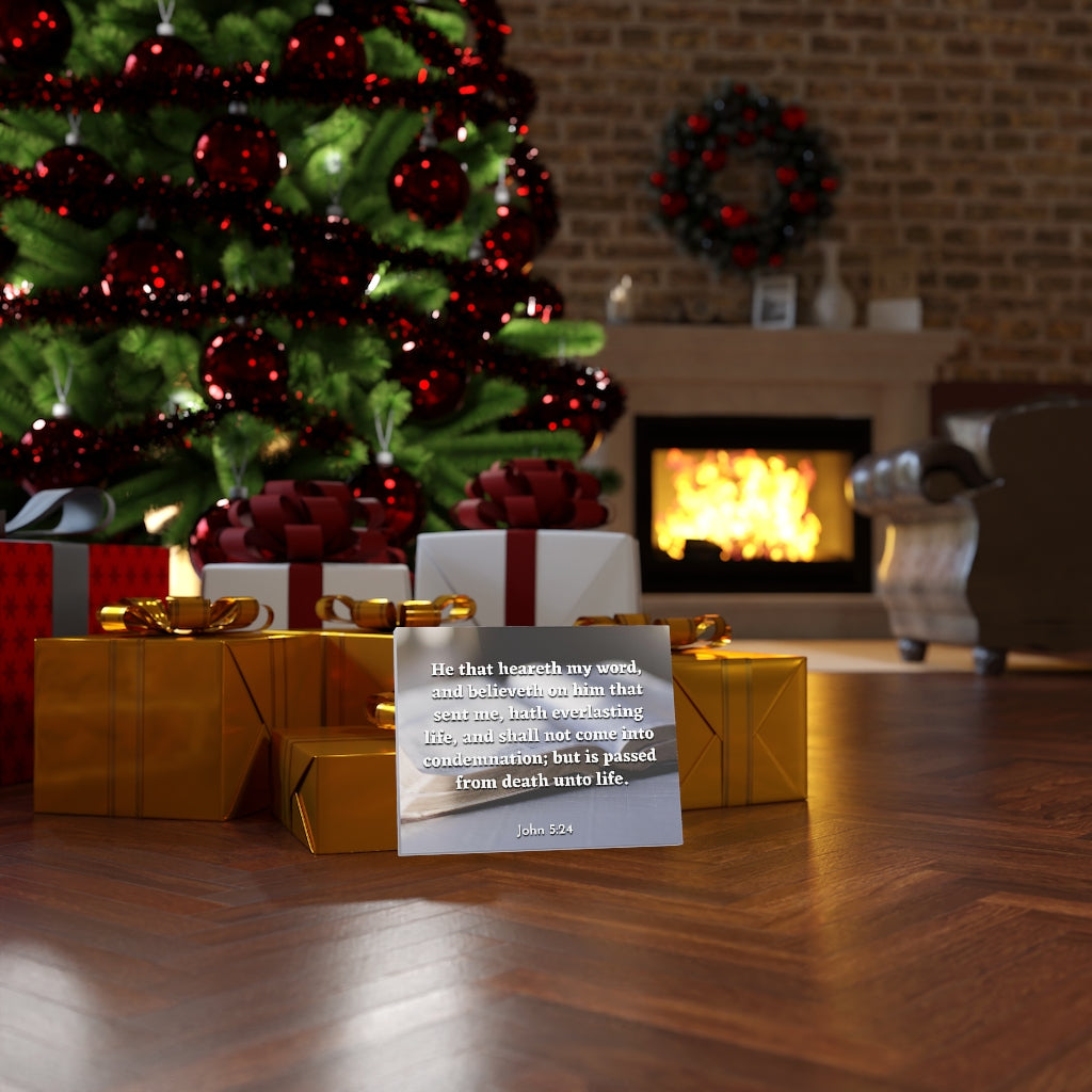 Scripture Walls Everlasting Life John 5:24 Bible Verse Canvas Christian Wall Art Ready to Hang Unframed-Express Your Love Gifts