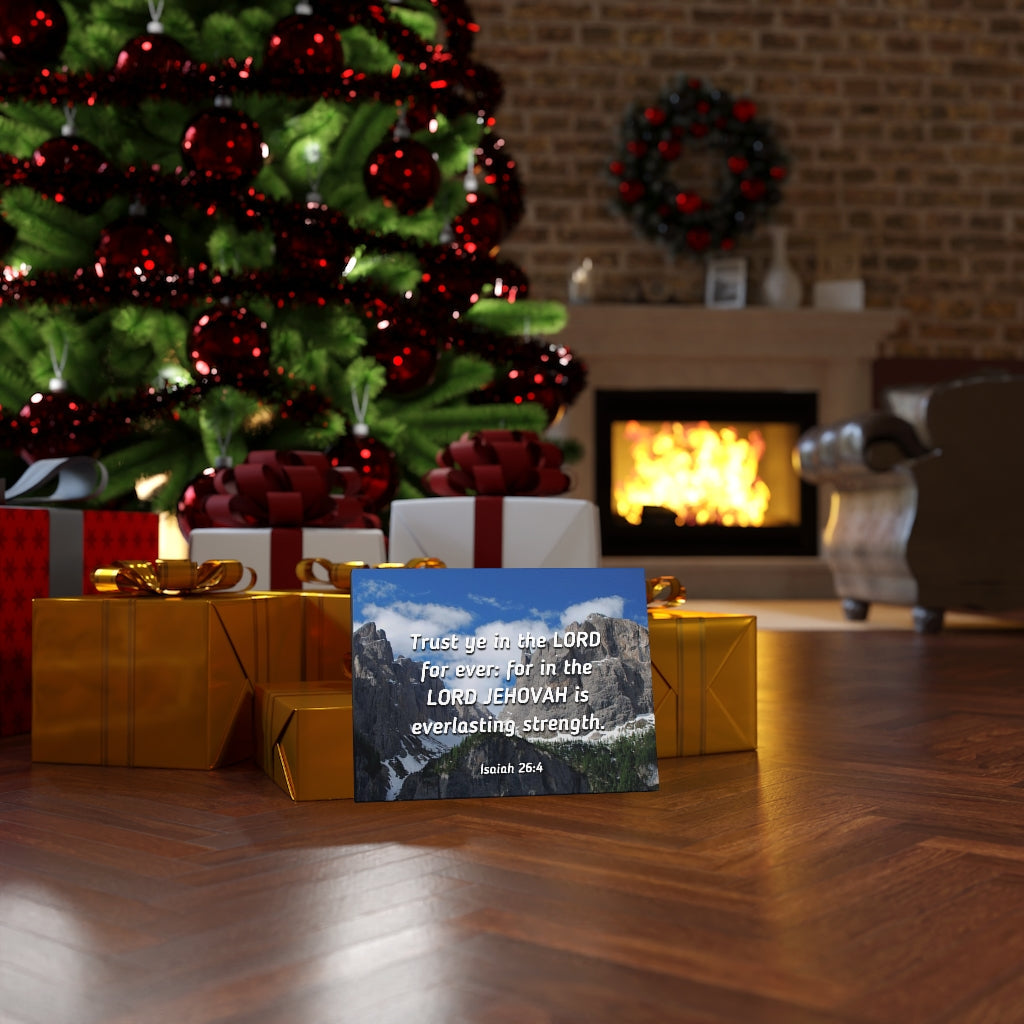 Scripture Walls Everlasting Strength Isaiah 26:4 Bible Verse Canvas Christian Wall Art Ready to Hang Unframed-Express Your Love Gifts