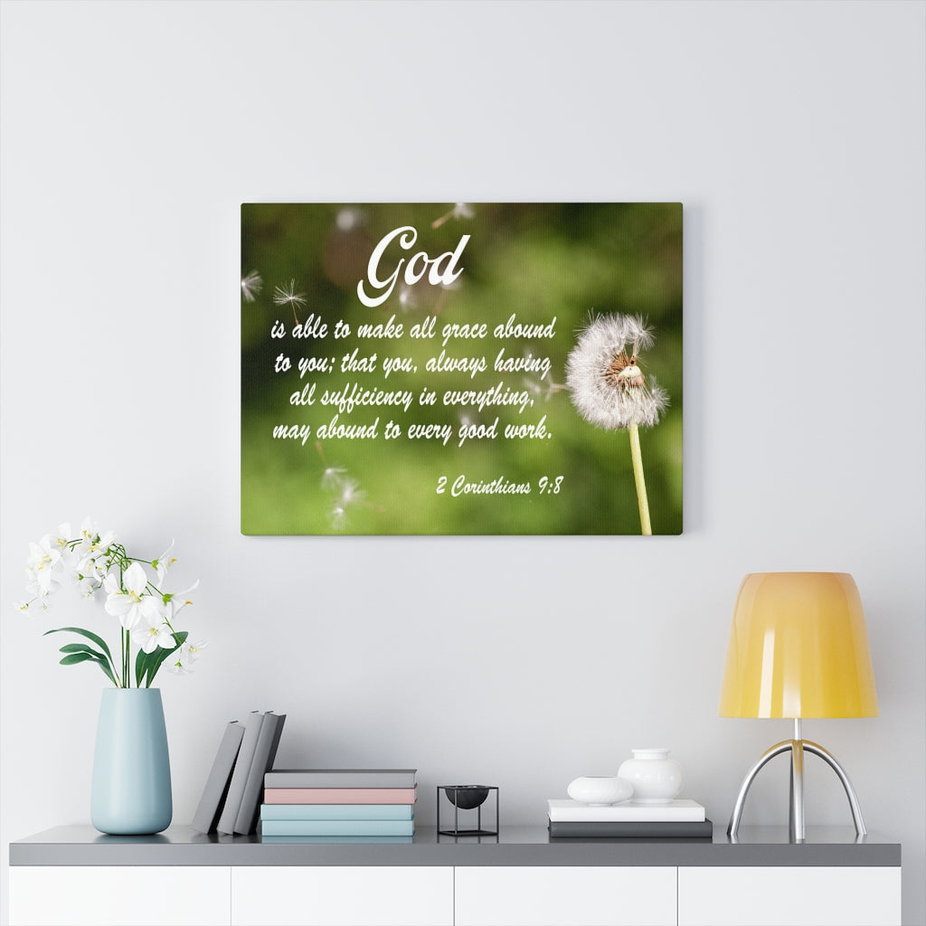 Scripture Walls Every Good Work 2 Corinthians 9:8 Bible Verse Canvas Christian Wall Art Ready to Hang Unframed-Express Your Love Gifts