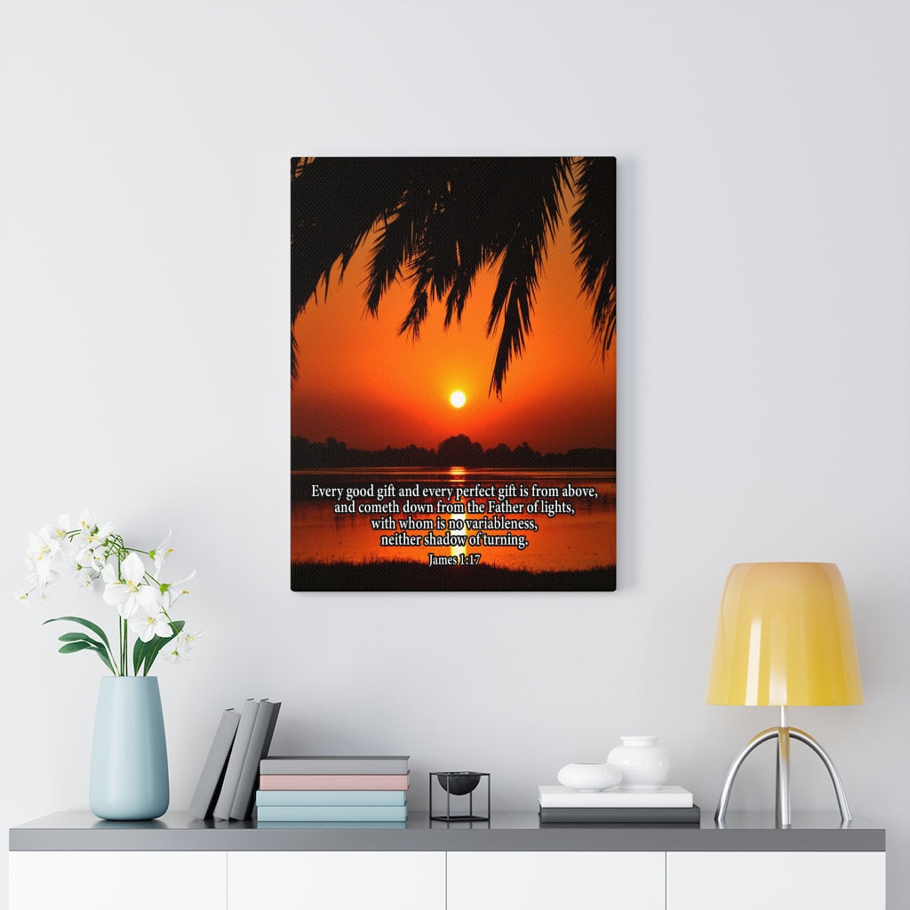 Scripture Walls From Above James 1:17 Bible Verse Canvas Christian Wall Art Ready to Hang Unframed-Express Your Love Gifts