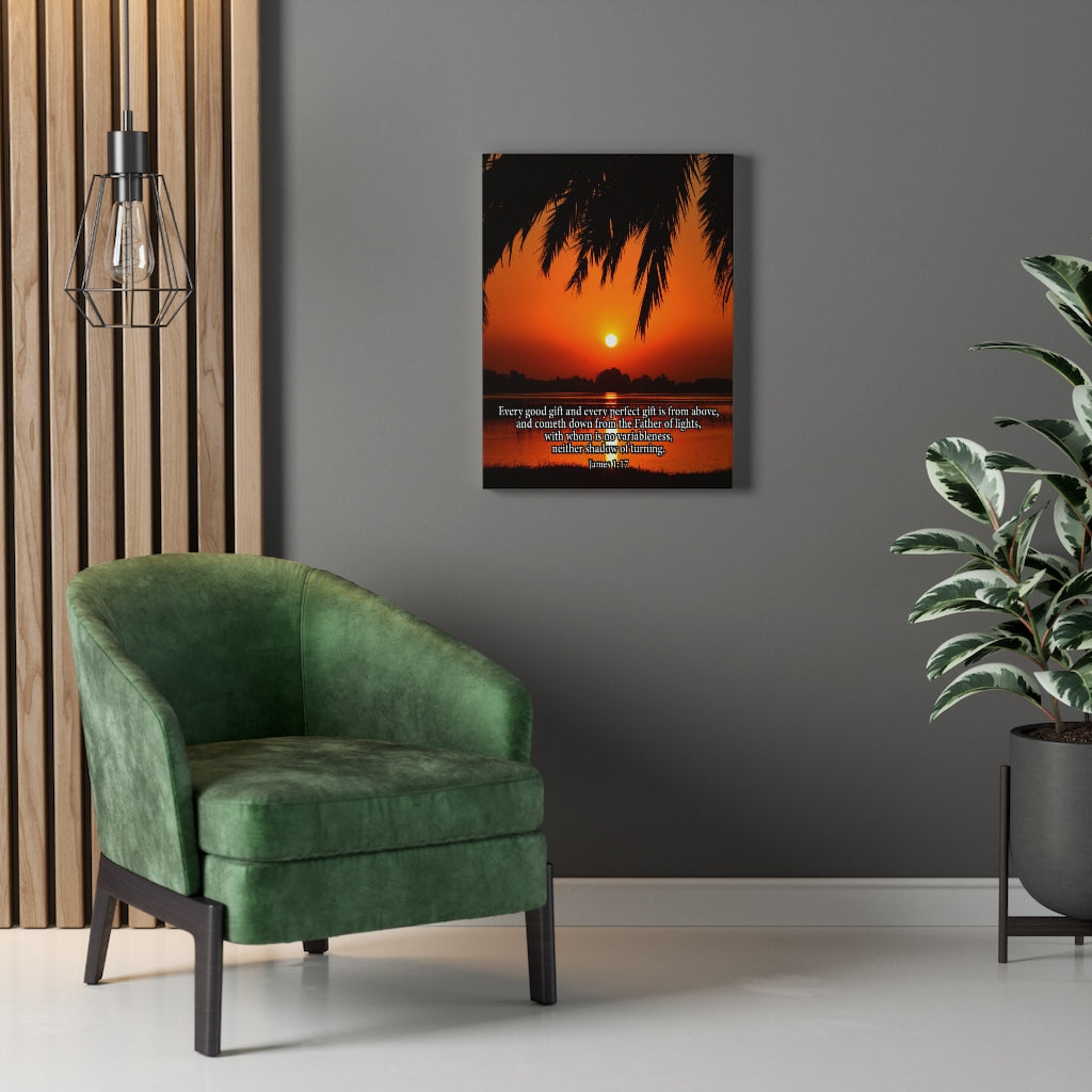 Scripture Walls From Above James 1:17 Bible Verse Canvas Christian Wall Art Ready to Hang Unframed-Express Your Love Gifts
