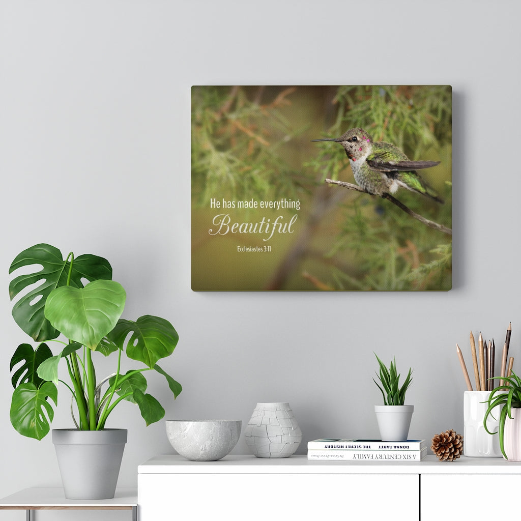 Scripture Walls Everything Beautiful Ecclesiastes 3:11 Bird Christian Wall Art Bible Verse Print Ready To Hang Unframed-Express Your Love Gifts