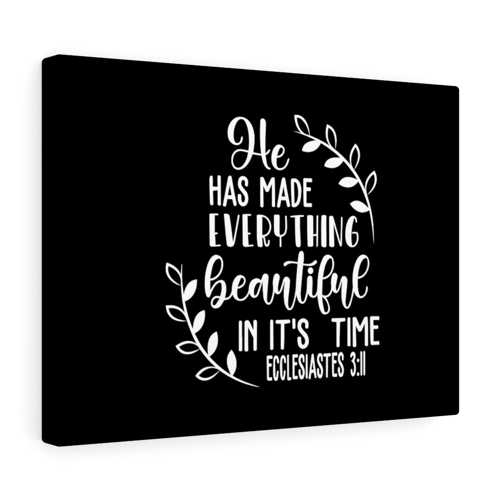 Scripture Walls Everything Beautiful Ecclesiastes 3:11 Black Christian Wall Art Bible Verse Print Ready To Hang Unframed-Express Your Love Gifts