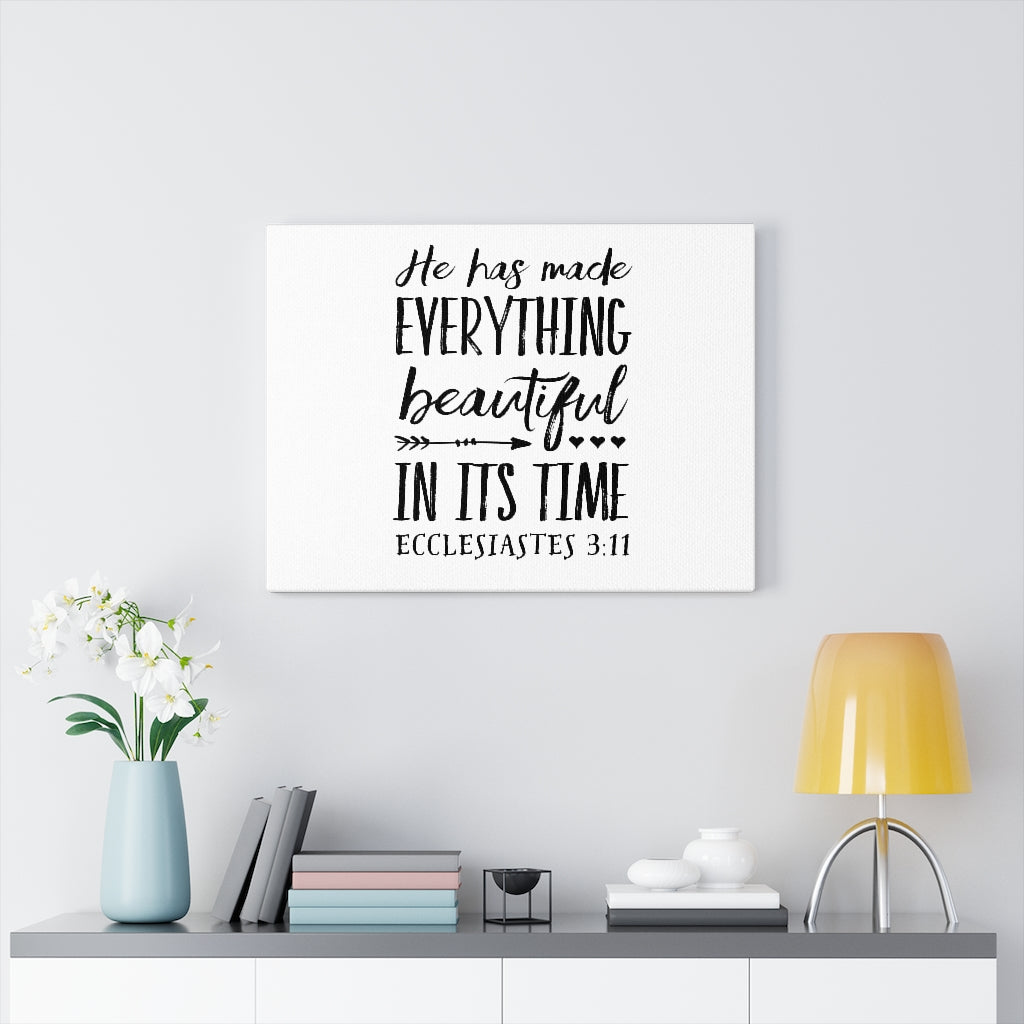 Scripture Walls Everything Beautiful Hearts Ecclesiastes 3:11 Christian Wall Art Bible Verse Print Ready To Hang Unframed-Express Your Love Gifts