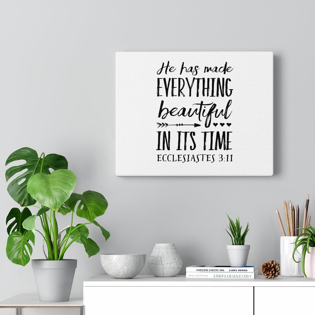 Scripture Walls Everything Beautiful Hearts Ecclesiastes 3:11 Christian Wall Art Bible Verse Print Ready To Hang Unframed-Express Your Love Gifts