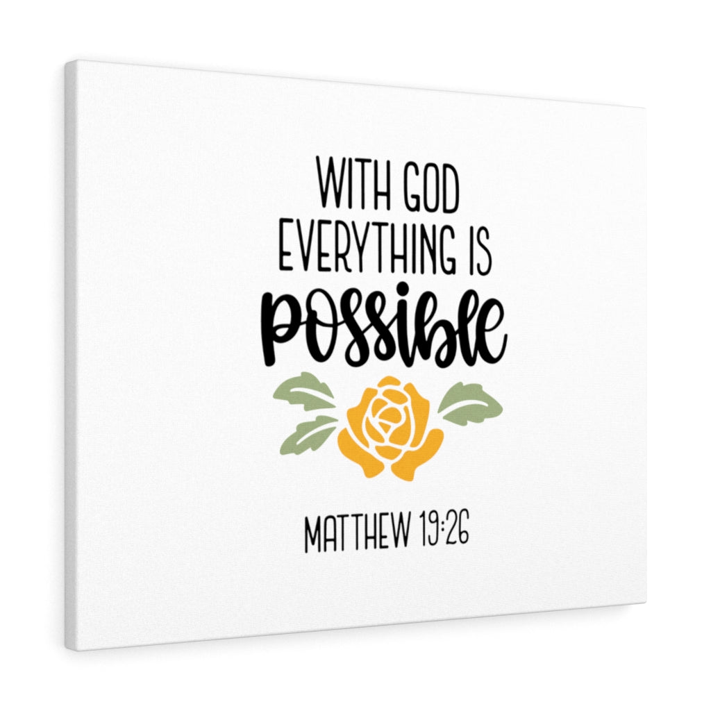 Scripture Walls Everything Is Possible Matthew 19:26 Bible Verse Canvas Christian Wall Art Ready to Hang Unframed-Express Your Love Gifts