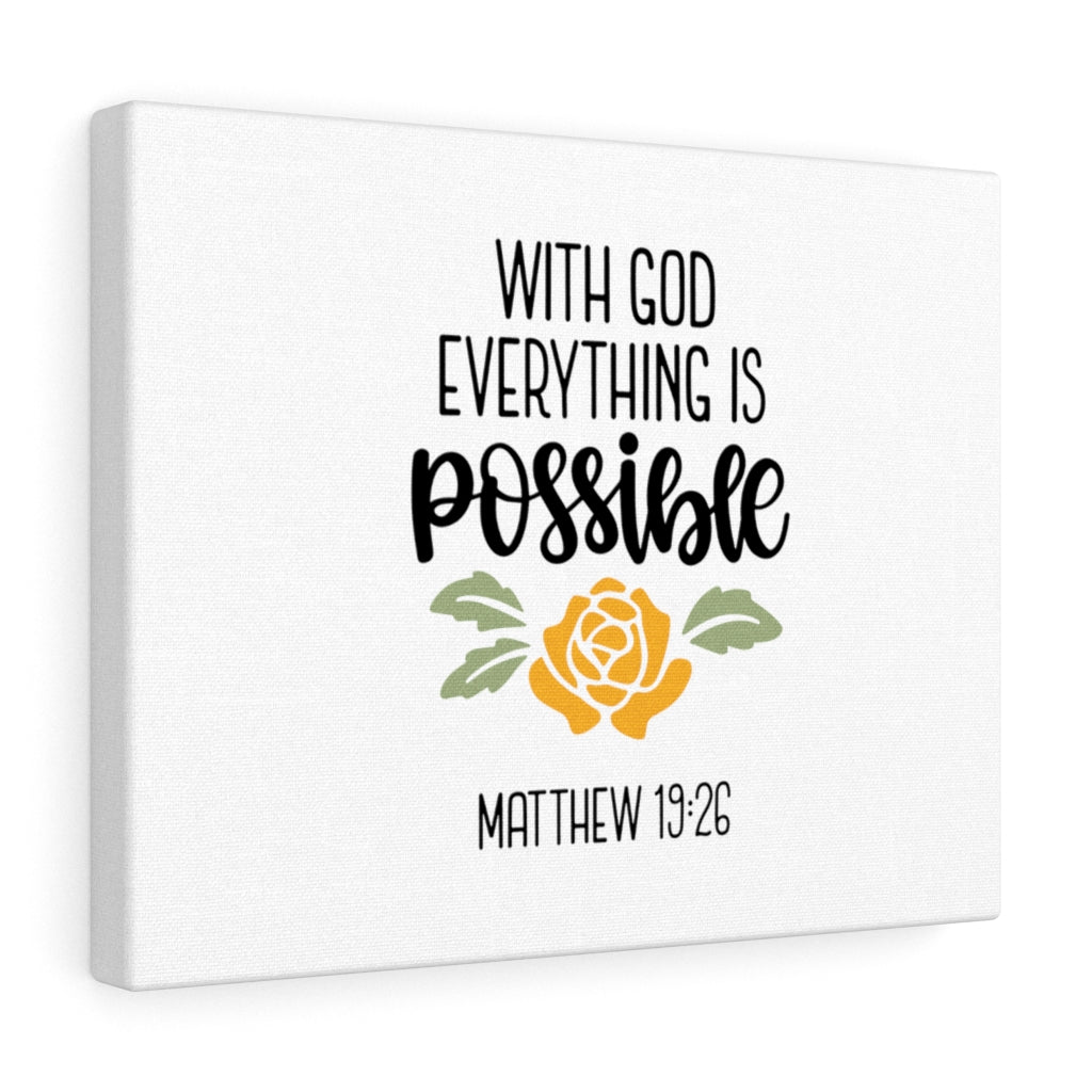 Scripture Walls Everything Is Possible Matthew 19:26 Bible Verse Canvas Christian Wall Art Ready to Hang Unframed-Express Your Love Gifts