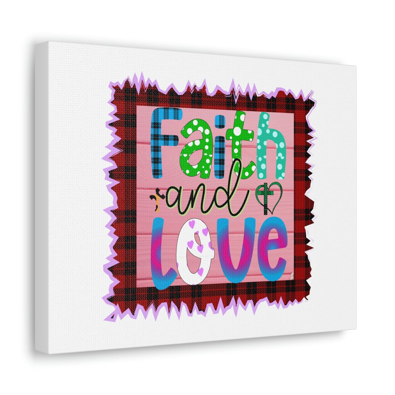 Scripture Walls Faith And Love 1 Corinthians 13:13 Pink Square Christian Wall Art Bible Verse Print Ready to Hang Unframed-Express Your Love Gifts