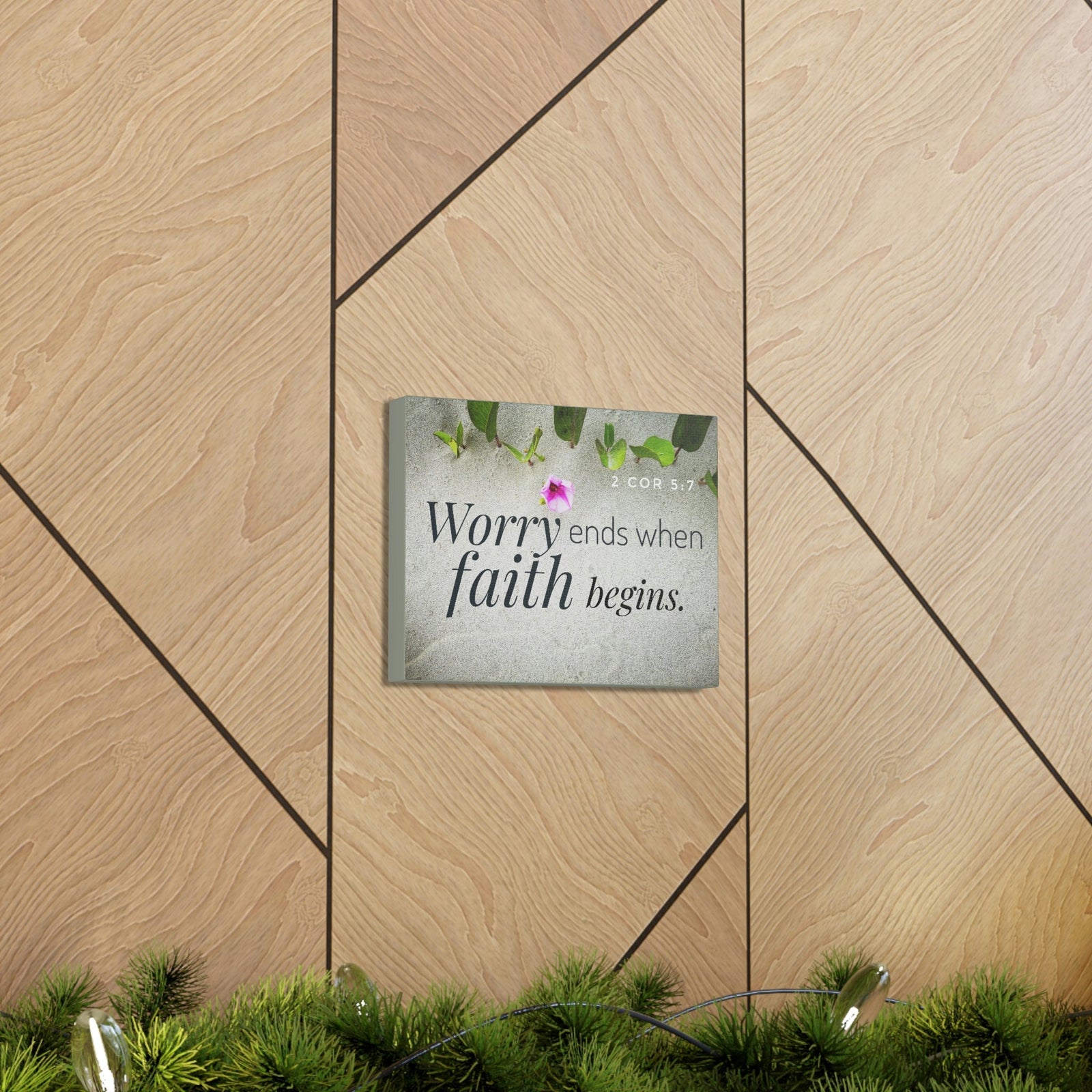 Scripture Walls Faith Begins 2 Corinthians 5:7 Gray Christian Wall Art Bible Verse Print Ready to Hang Unframed-Express Your Love Gifts