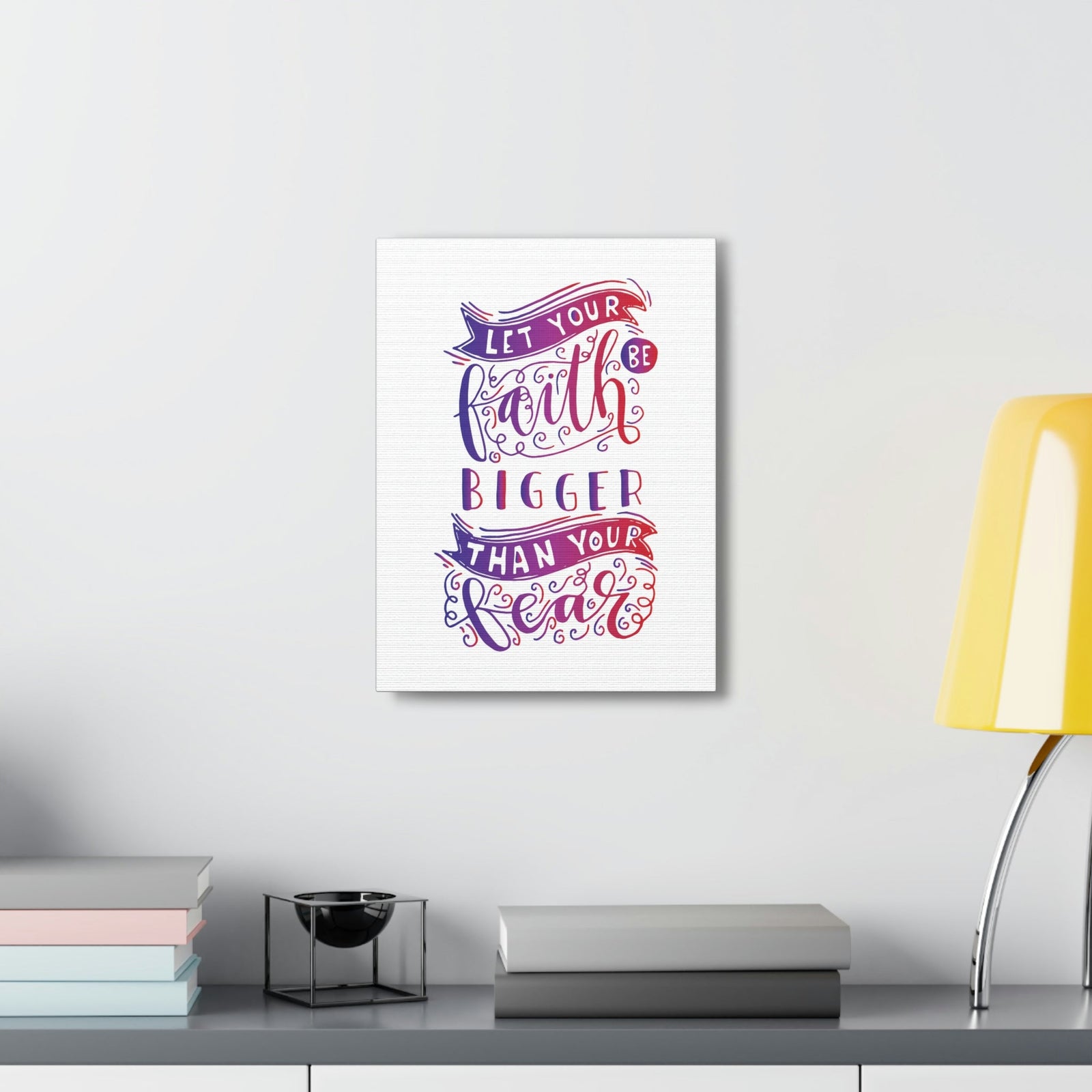 Scripture Walls Faith Bigger Than Your Fear Isaiah 41:10 Pink Christian Wall Art Bible Verse Print Ready to Hang Unframed-Express Your Love Gifts