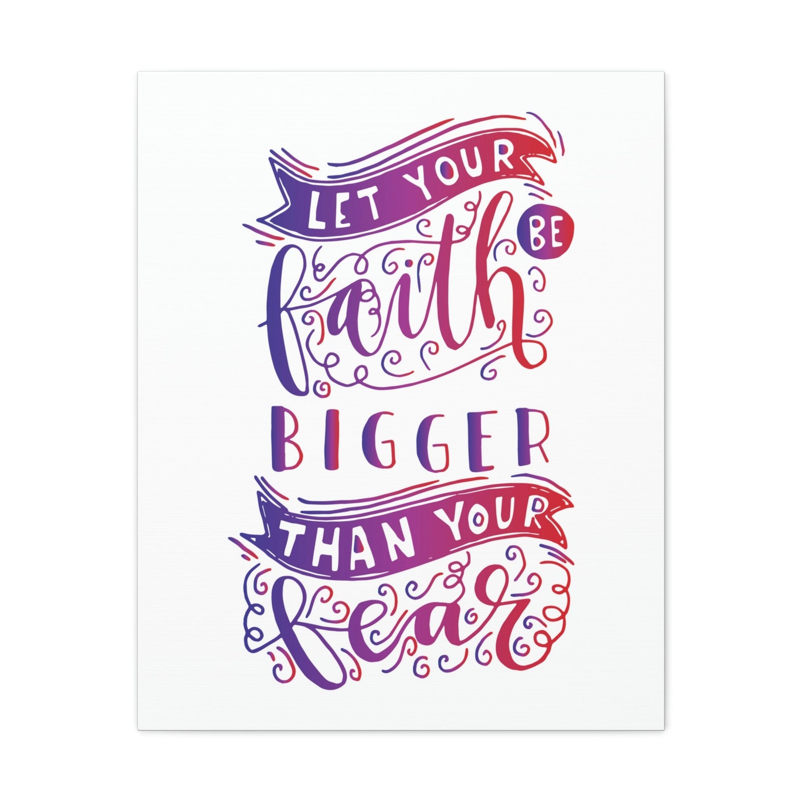 Scripture Walls Faith Bigger Than Your Fear Isaiah 41:10 Pink Christian Wall Art Bible Verse Print Ready to Hang Unframed-Express Your Love Gifts