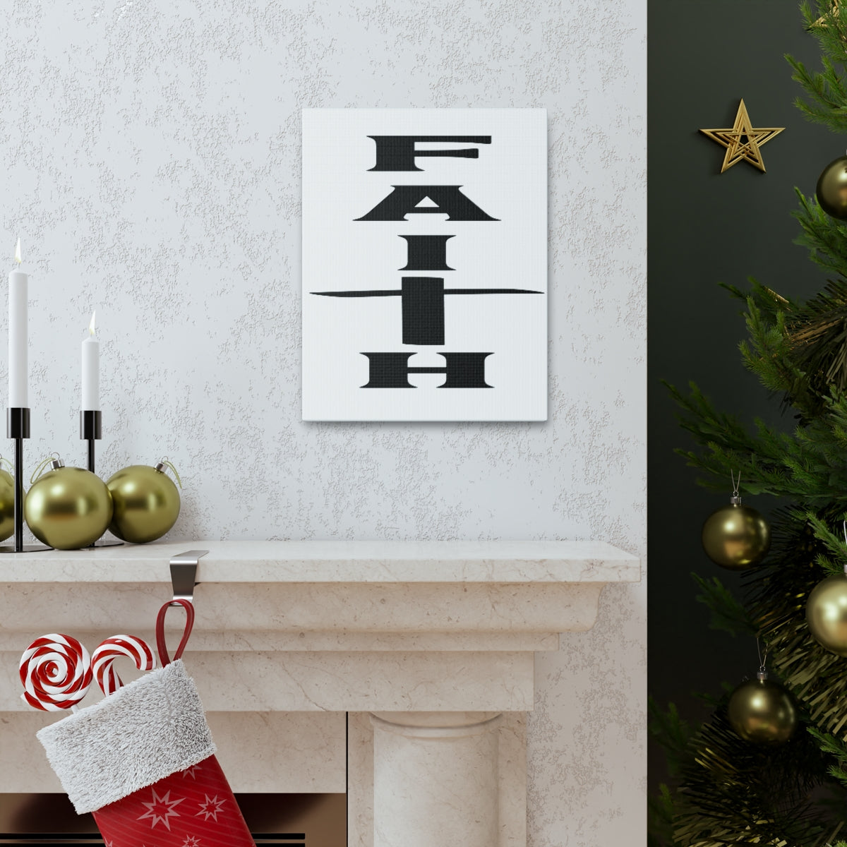 Scripture Walls Faith Black 2 Corinthians 5:7 Christian Wall Art Print Ready to Hang Unframed-Express Your Love Gifts